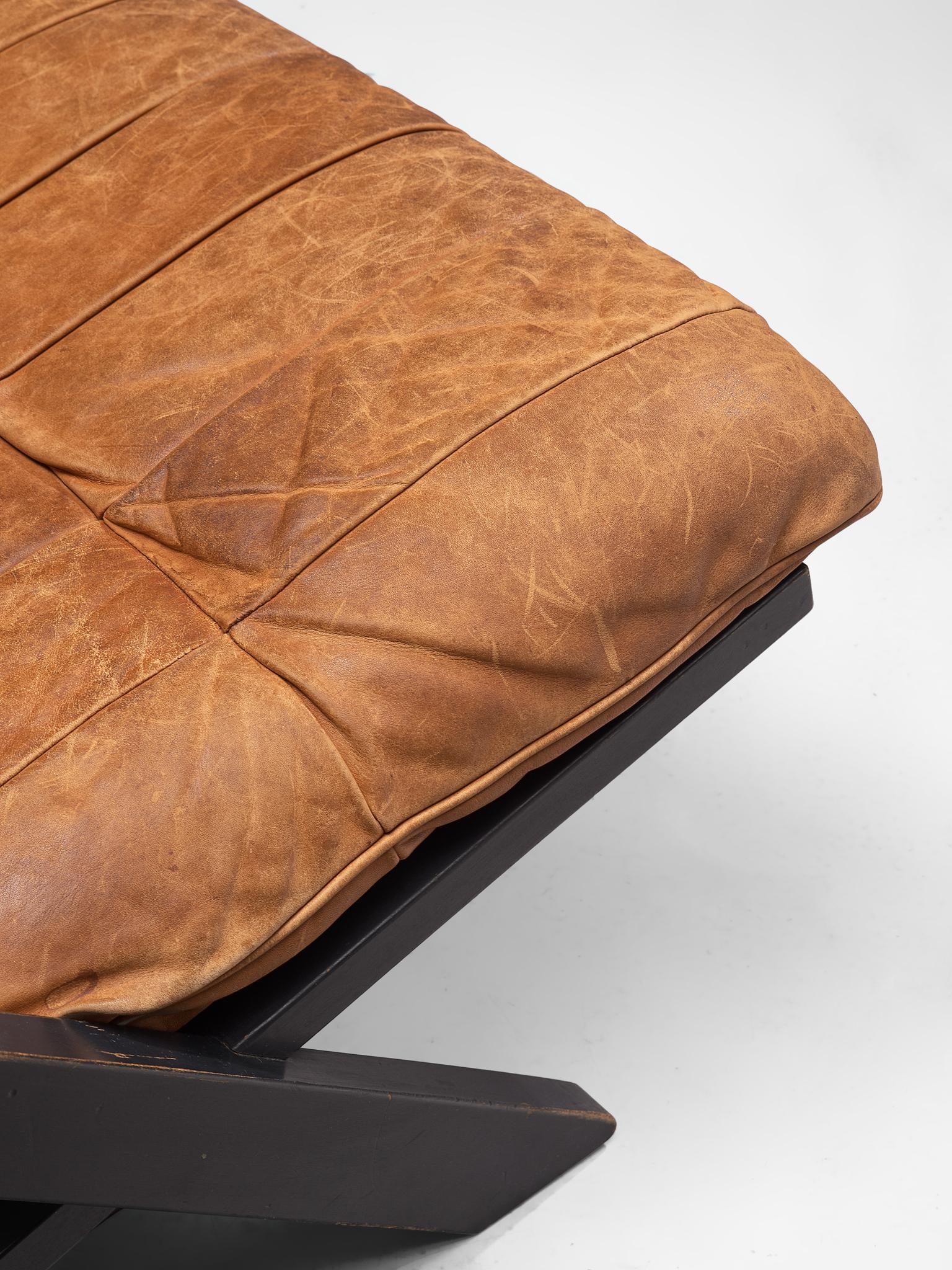 Pair of Lounge Chairs in Patinated Cognac Leather for De Sede 4