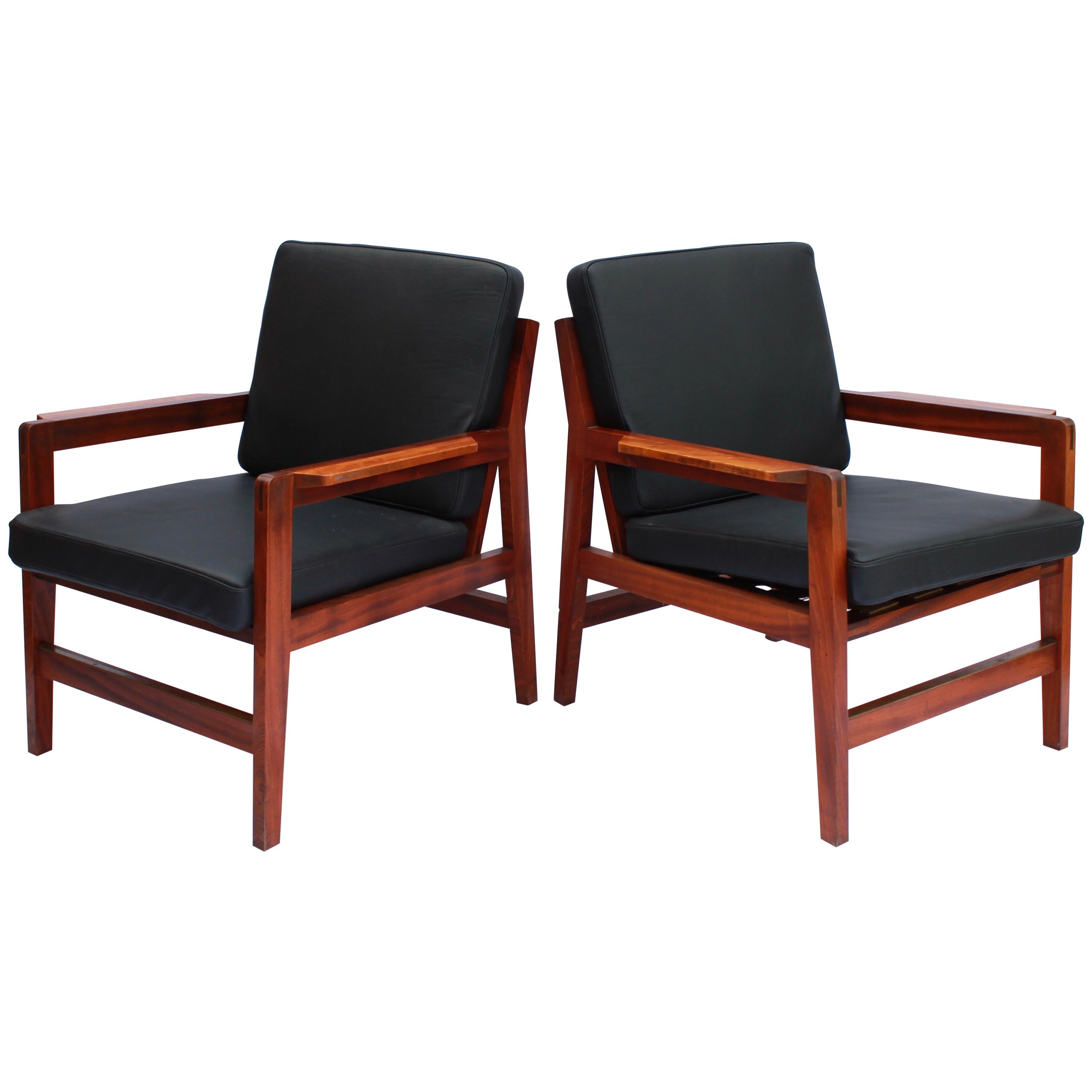 Pair of Lounge Chairs in Polished Wood of Danish Design, 1960s
