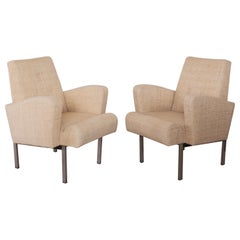 Retro Pair of Lounge Chairs in Style of Milo Baughman for Thayer Coggin