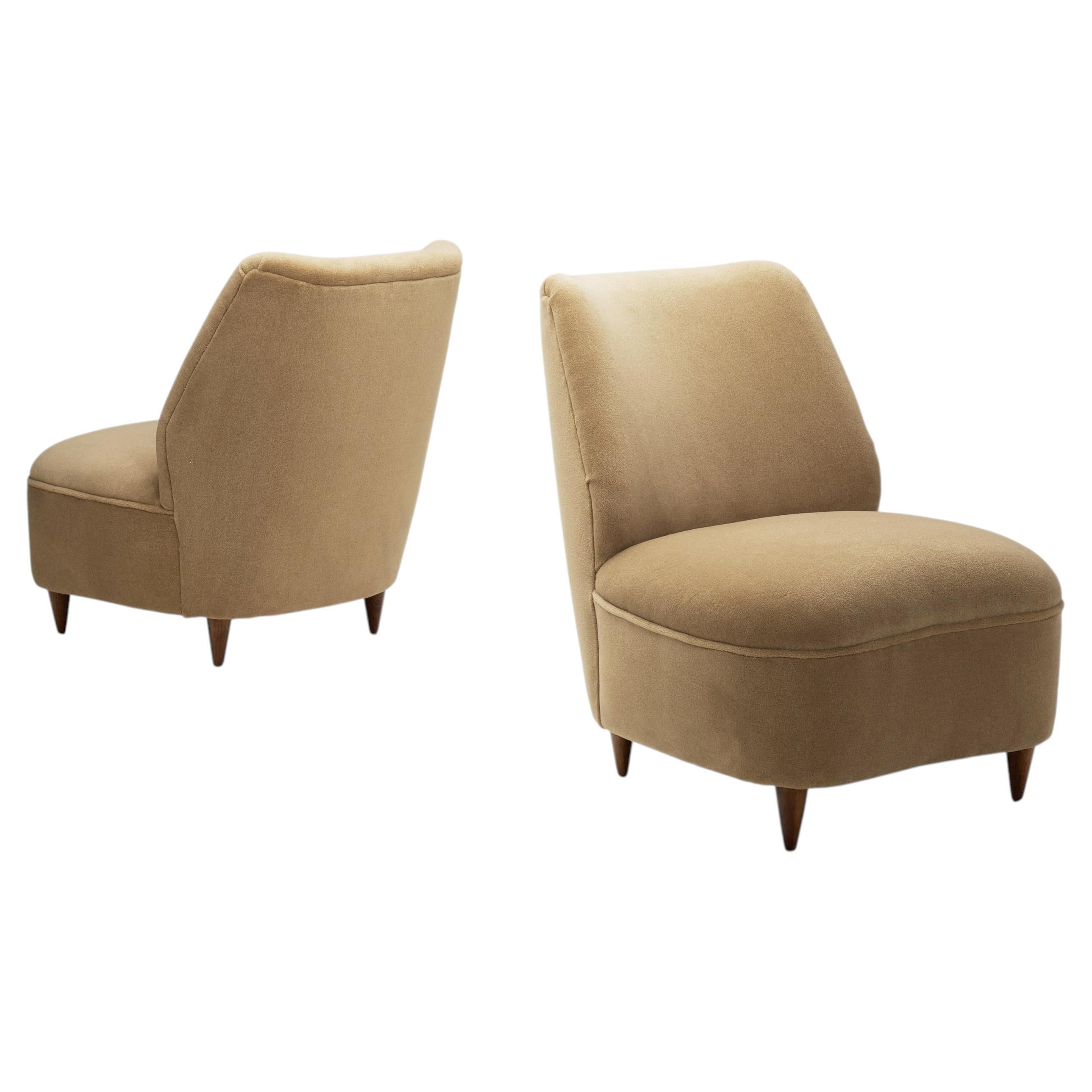 Paire de chaises longues à la manière de Gio Ponti, Italie Milieu du XXe siècle