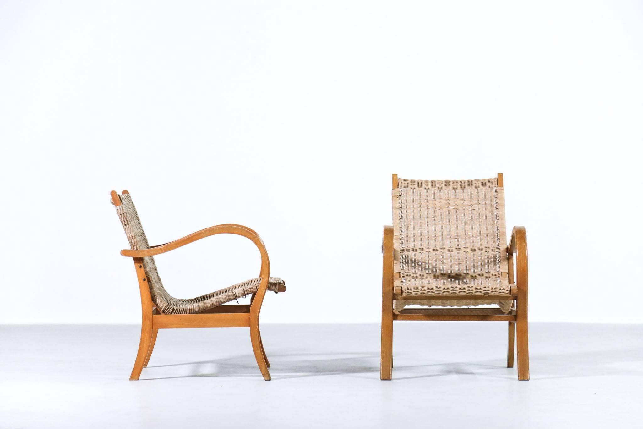 Nice armchairs in the style of Erich Dieckmann.
German design.