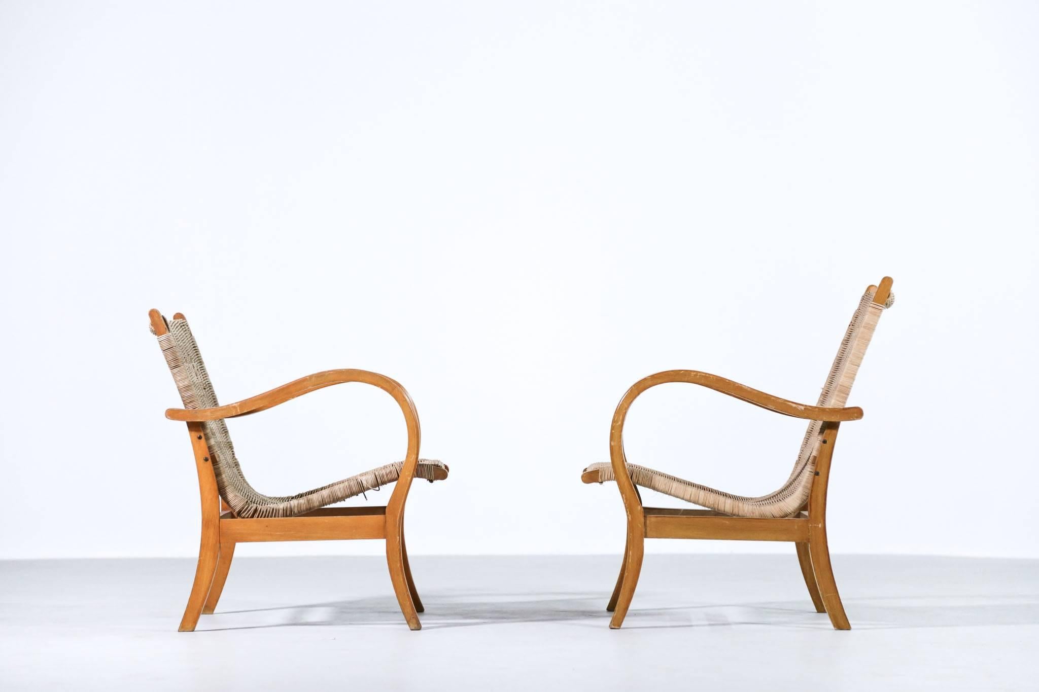 20th Century Pair of Lounge Chairs in the Style of Erich Dieckmann, 1960s