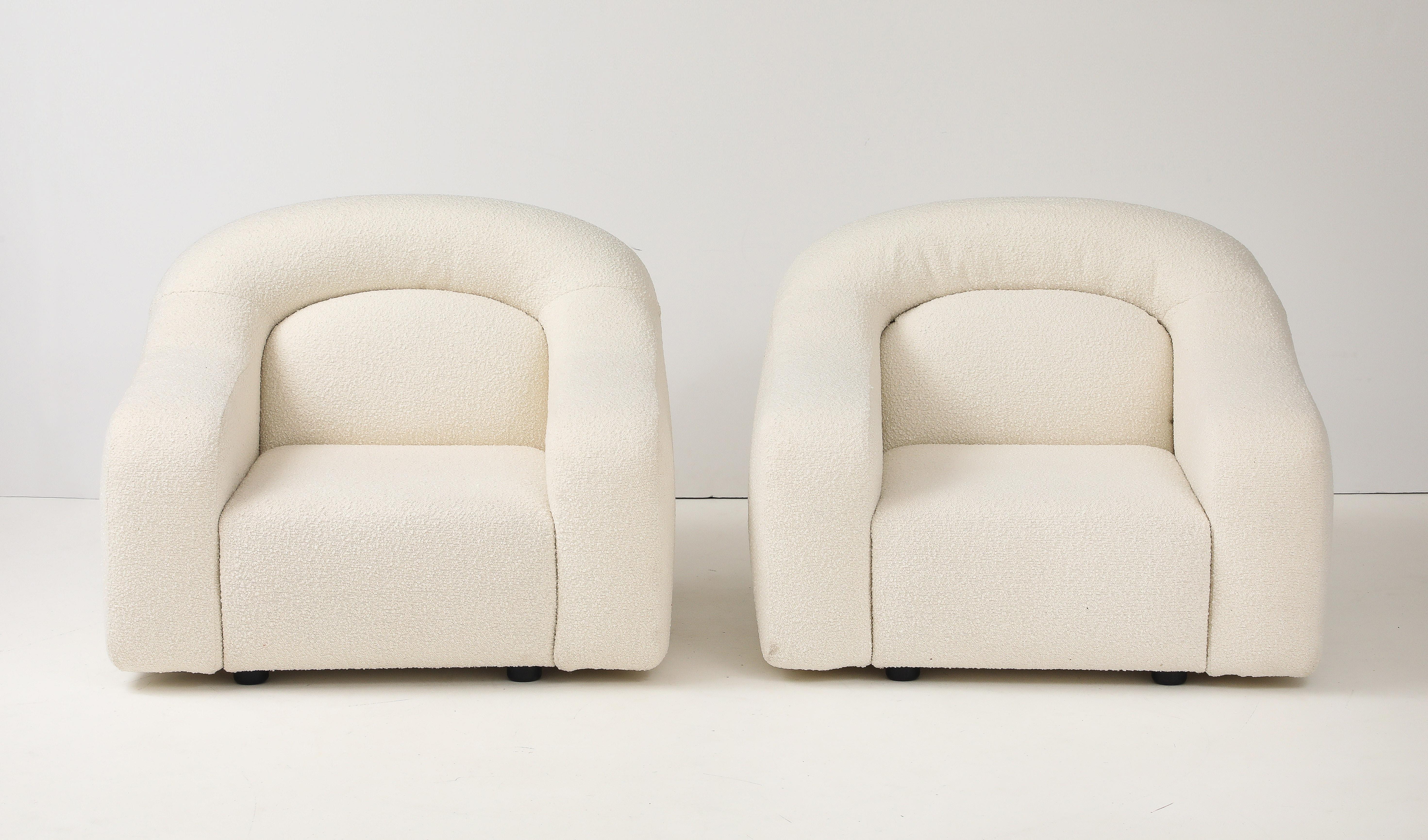 italien Paire de chaises longues dans le style de George Inness en boucle d'ivoire, Italie en vente