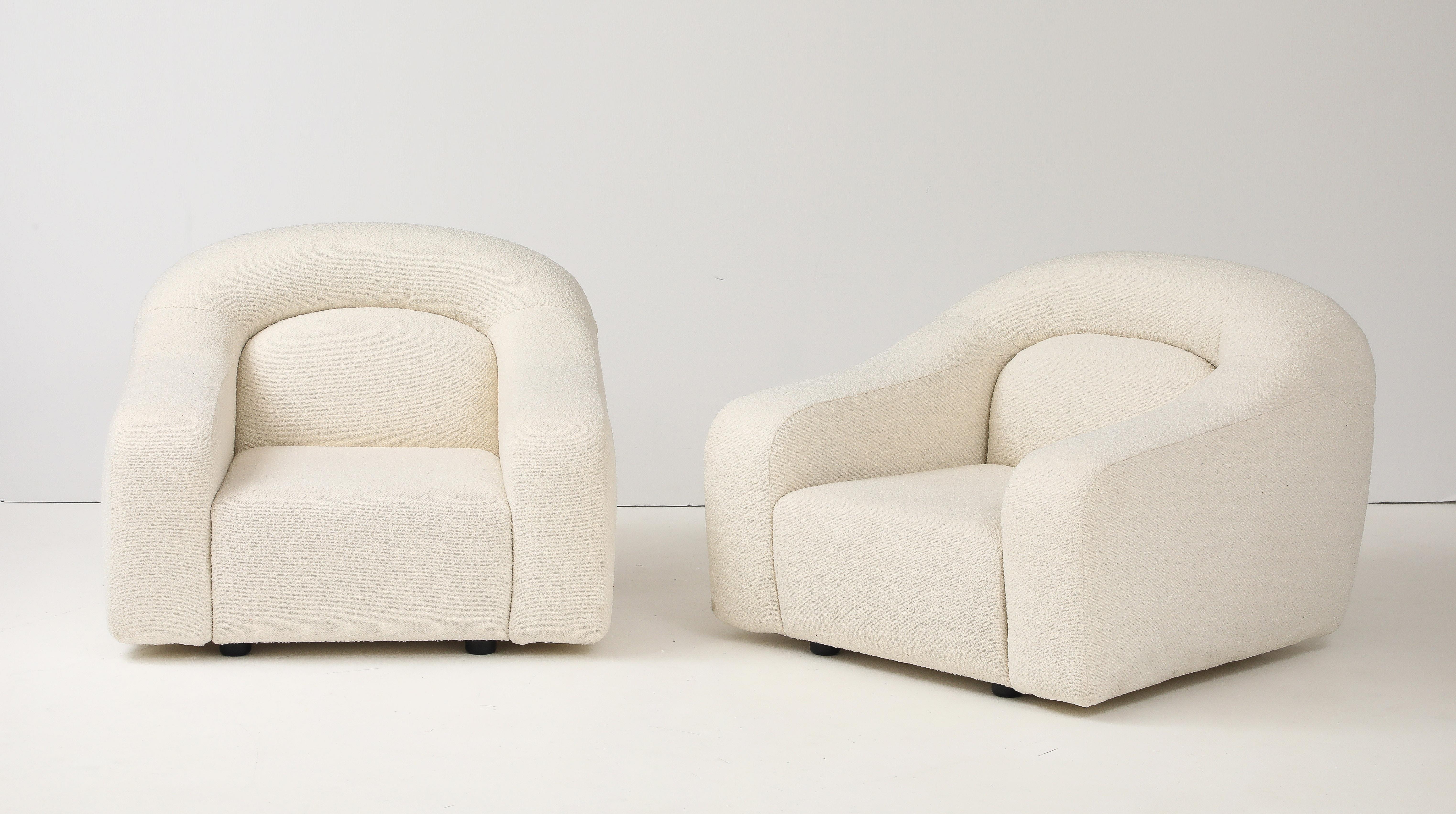Fait main Paire de chaises longues dans le style de George Inness en boucle d'ivoire, Italie en vente