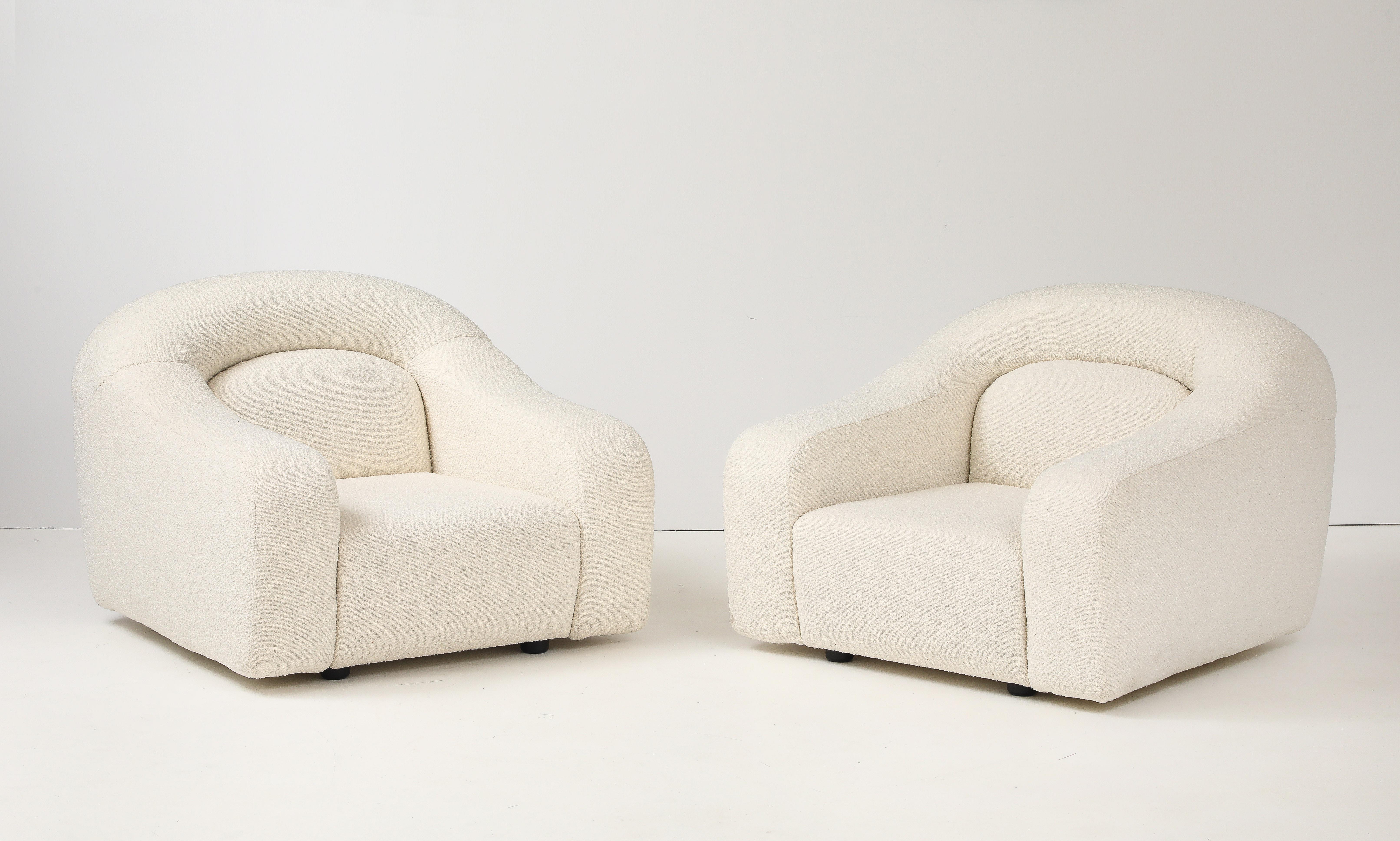 Paire de chaises longues dans le style de George Inness en boucle d'ivoire, Italie en vente 1
