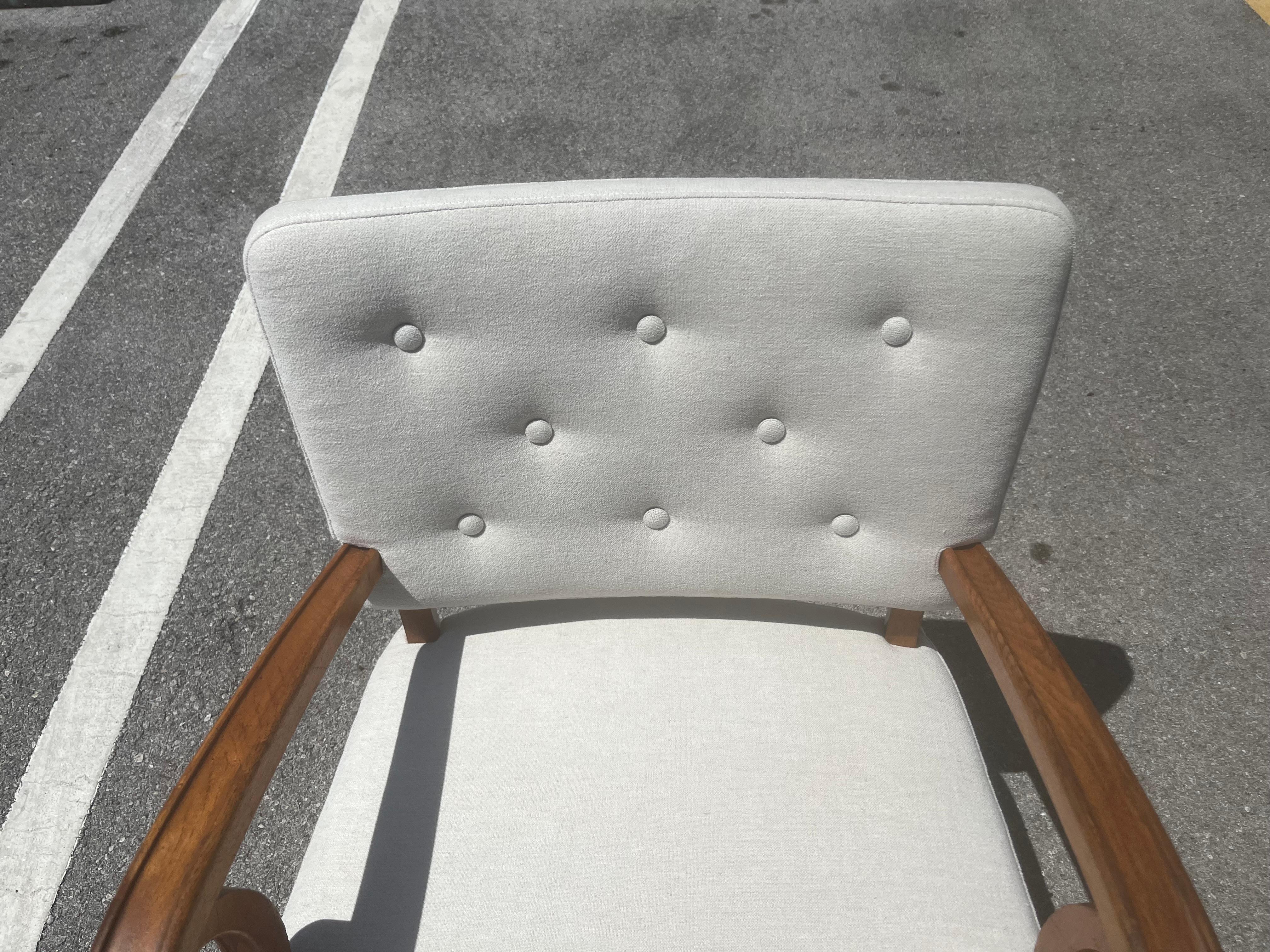 Paire de chaises longues dans le style Vilhelm Lauritzen, Danemark années 1940, Oak, Beige en vente 14
