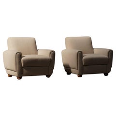 Paire de chaises longues en laine