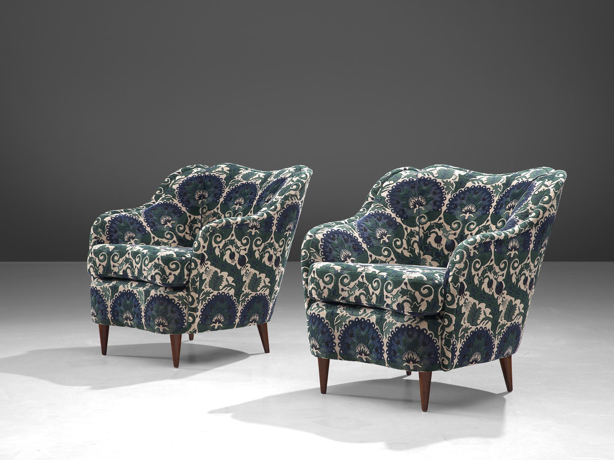 Mid-Century Modern Pair of Lounge Chairs in ZAK+FOX ‘Fantasma’ Collection 2020 Upholstery