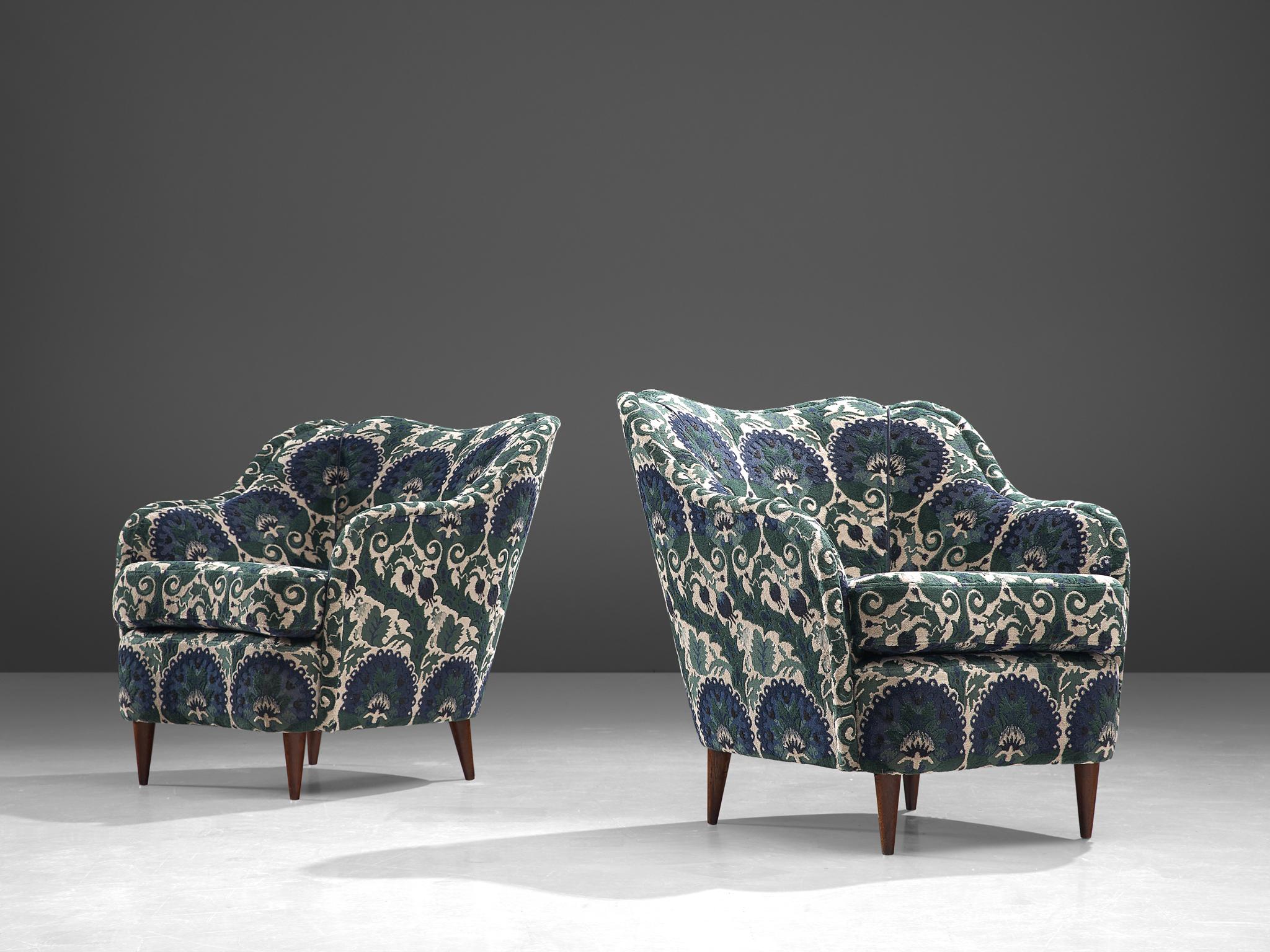 Italian Pair of Lounge Chairs in ZAK+FOX ‘Fantasma’ Collection 2020 Upholstery