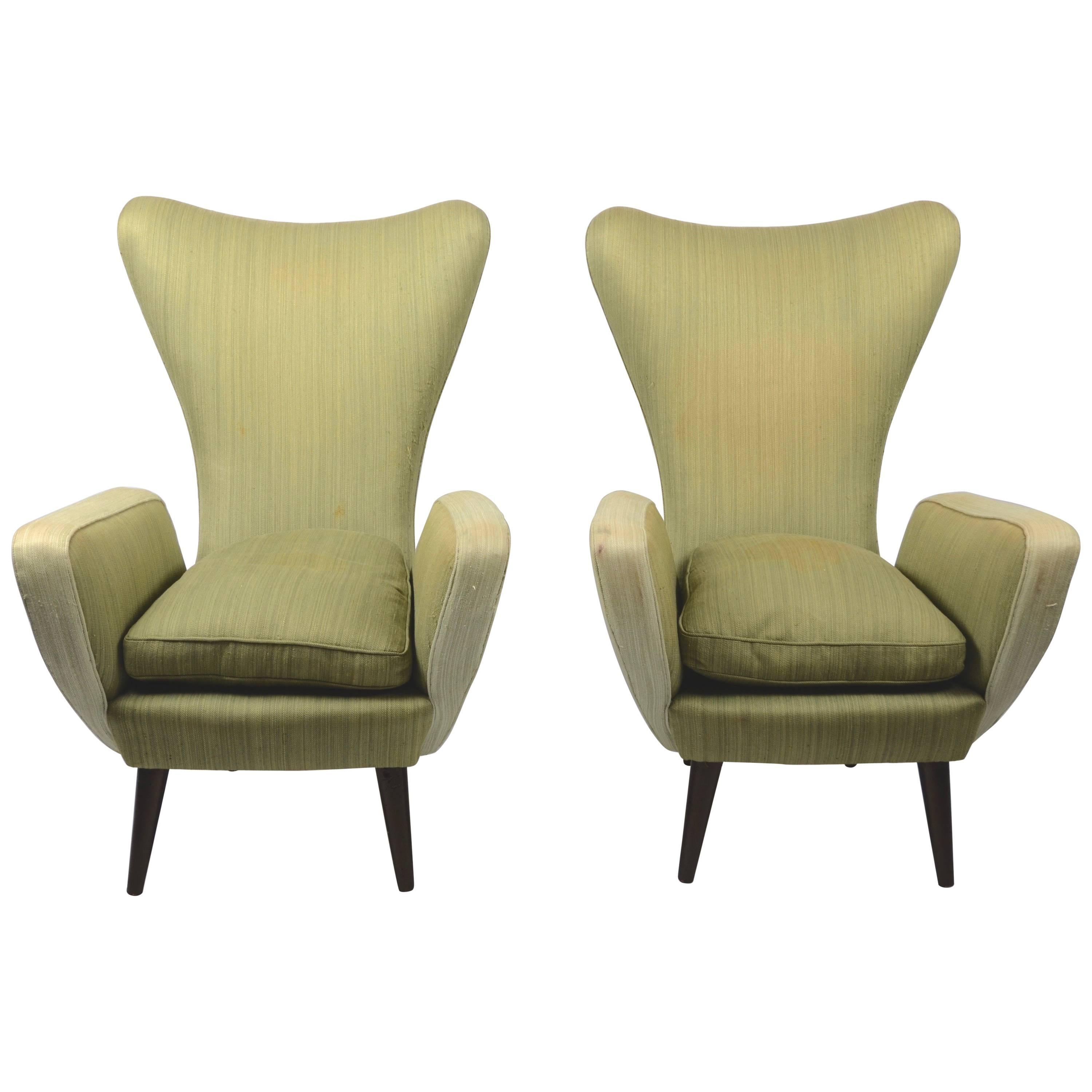 Pair of Lounge Chairs, Italian, 1950s