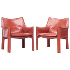 Pair of Lounge Chairs Mod, Cab by Mario Bellini for Cassina, Italy, 1970s