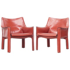 Pair of Lounge Chairs Mod, Cab by Mario Bellini for Cassina, Italy, 1970s