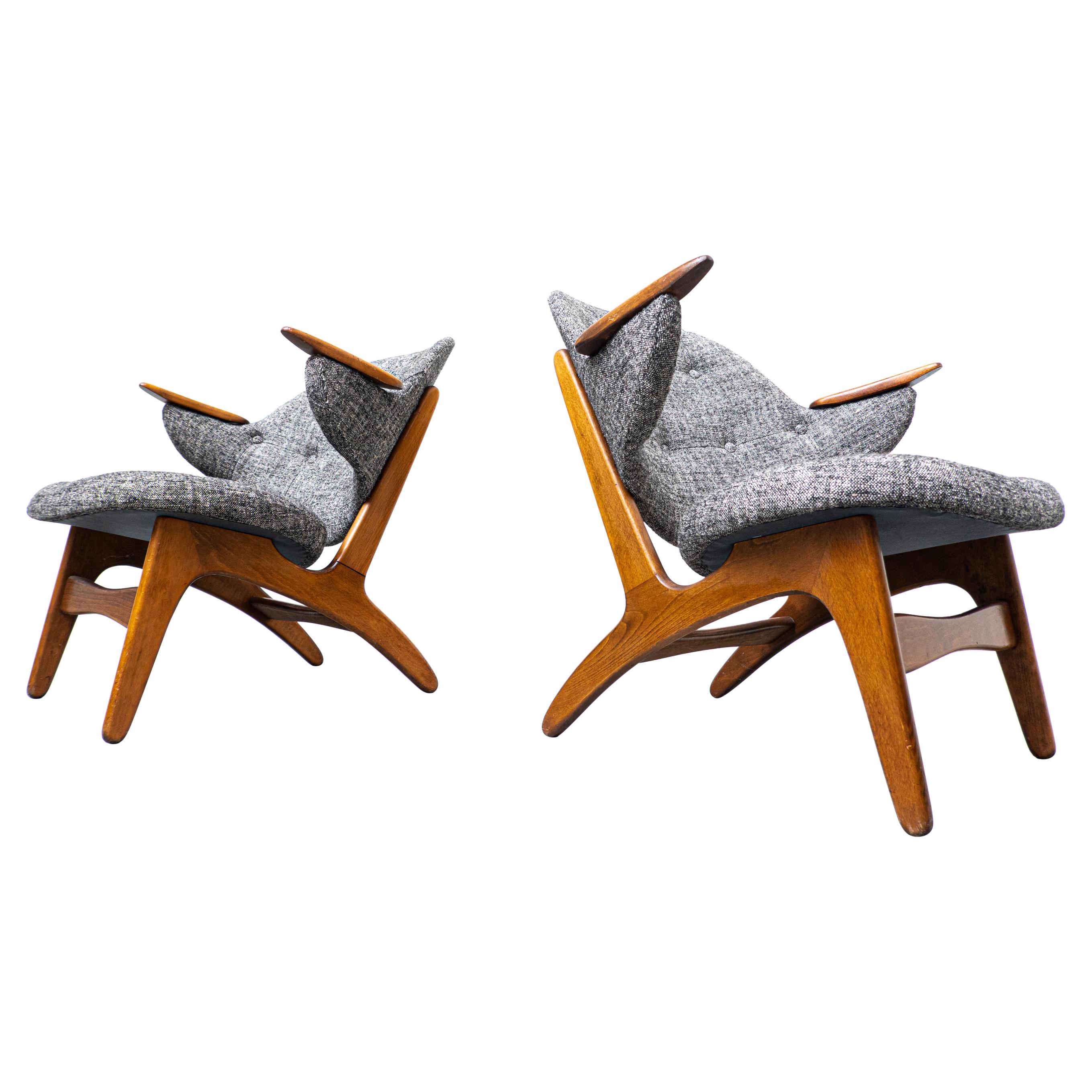 Pair of Lounge Chairs " Model 33" by Carl Edward Matthes, Danemark, 1950s