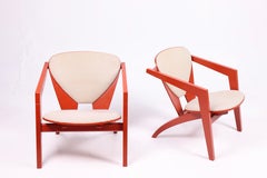 Pair of Lounge Chairs Model Ge460 by Hans Wegner, 1970s