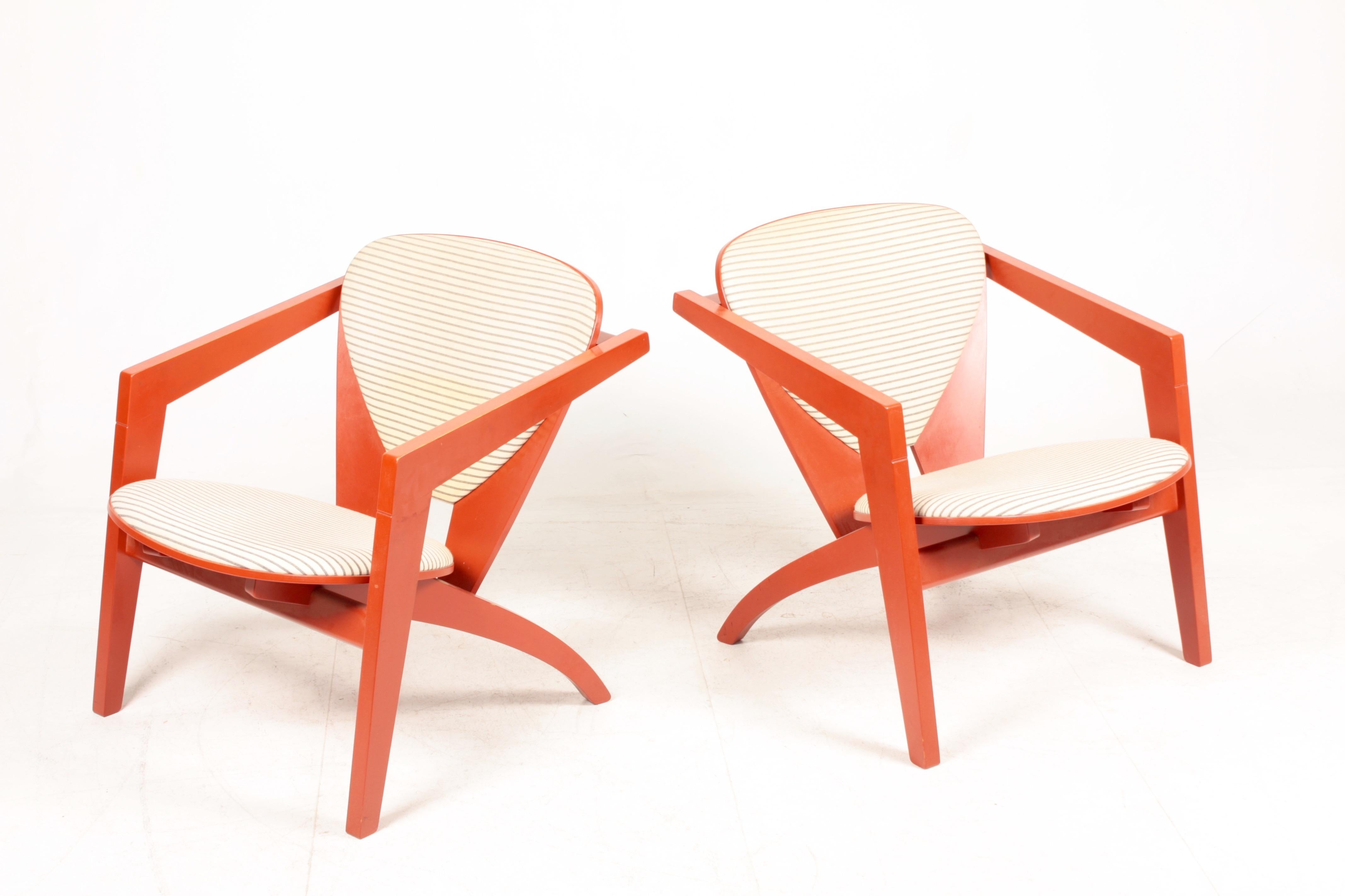Scandinavian Modern Pair of Lounge Chairs Model Ge460 by Hans Wegner, 1970s