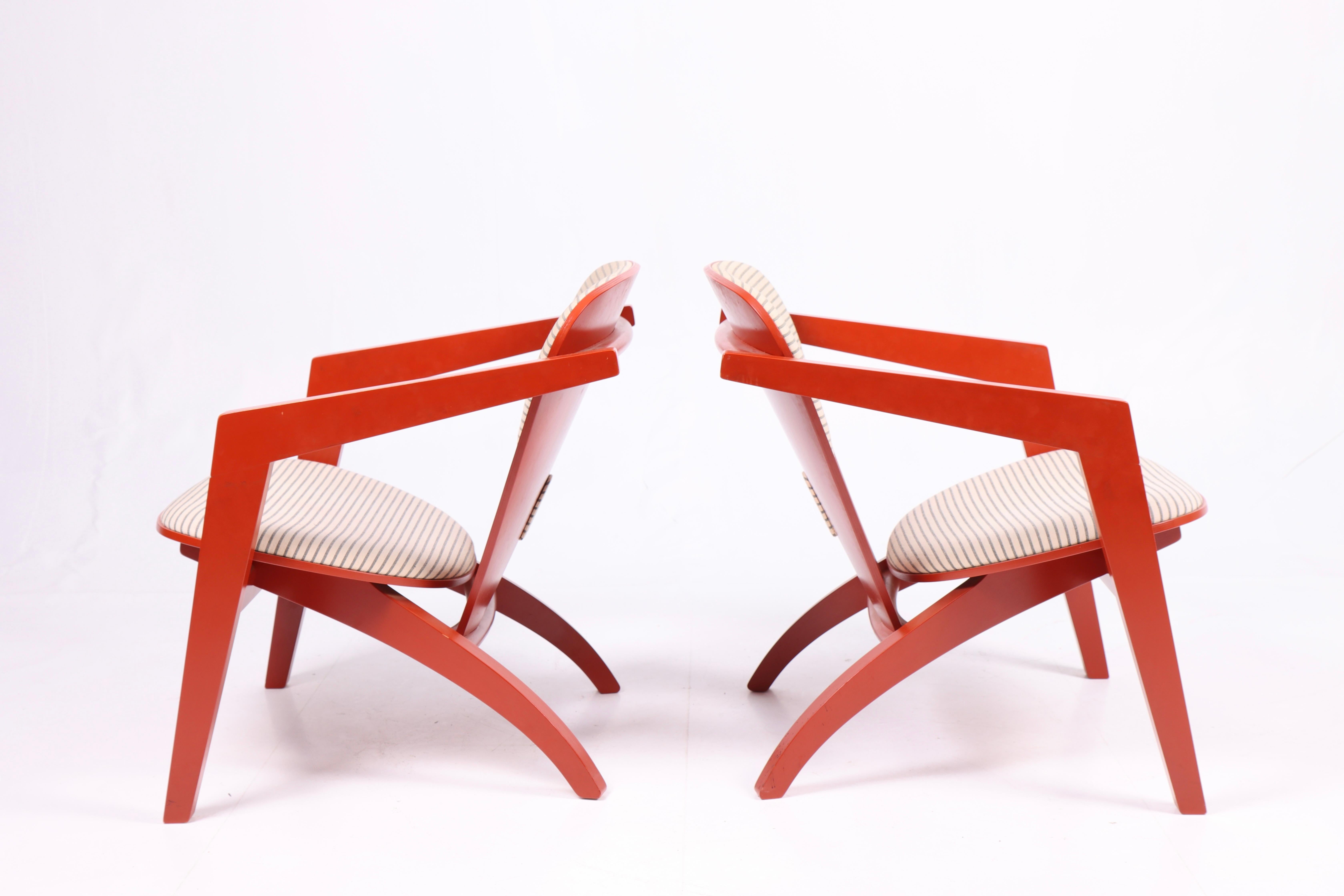 Scandinavian Modern Pair of Lounge Chairs Model Ge460 by Hans Wegner, 1970s For Sale