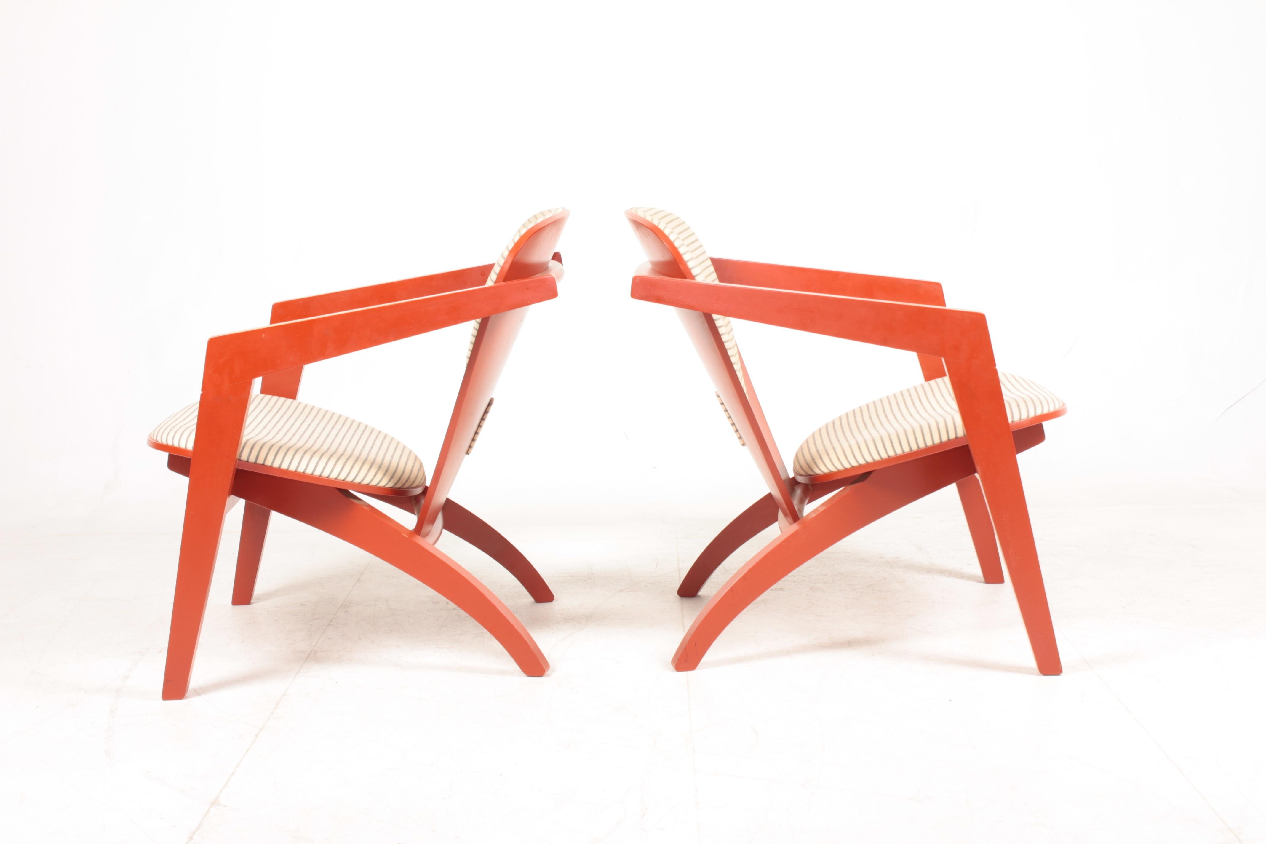 Danish Pair of Lounge Chairs Model Ge460 by Hans Wegner, 1970s
