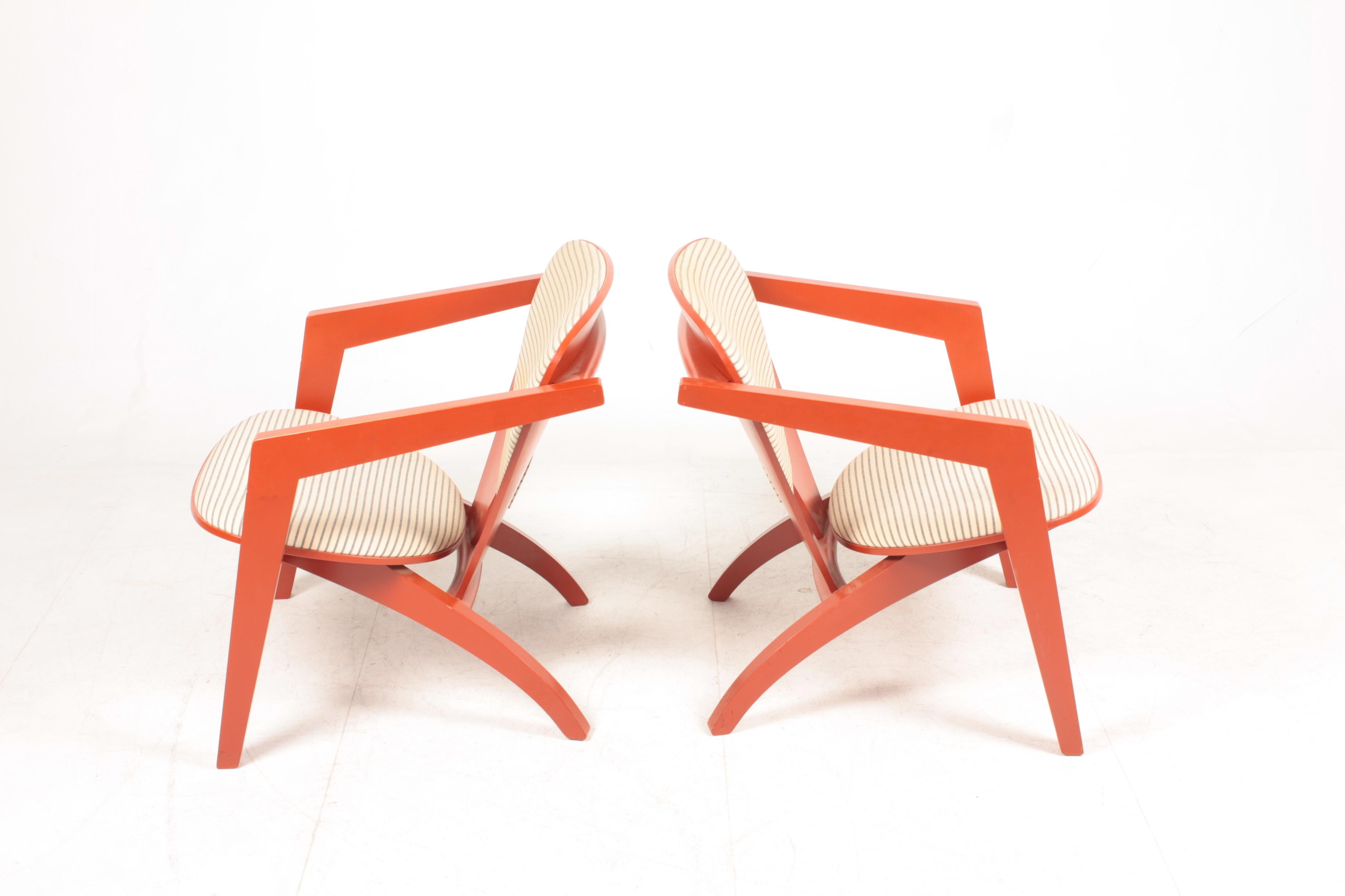 Pair of Lounge Chairs Model Ge460 by Hans Wegner, 1970s In Good Condition In Lejre, DK