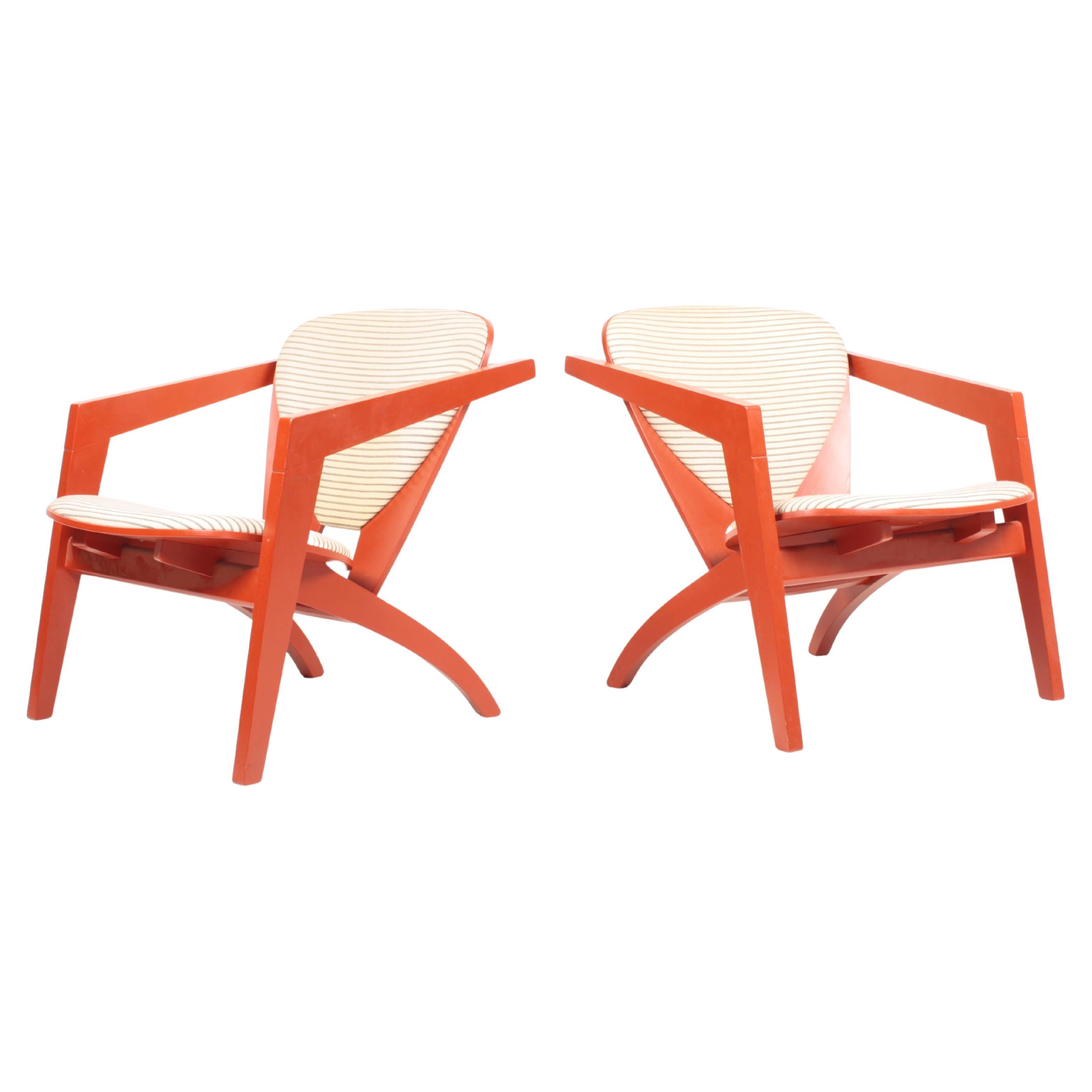 Pair of Lounge Chairs Model Ge460 by Hans Wegner, 1970s
