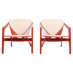 Pair of Lounge Chairs Model Ge460 by Hans Wegner, 1970s