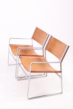 Pair of Lounge Chairs Model JH 812in Patinated Leather by Hans Wegner, 1960s