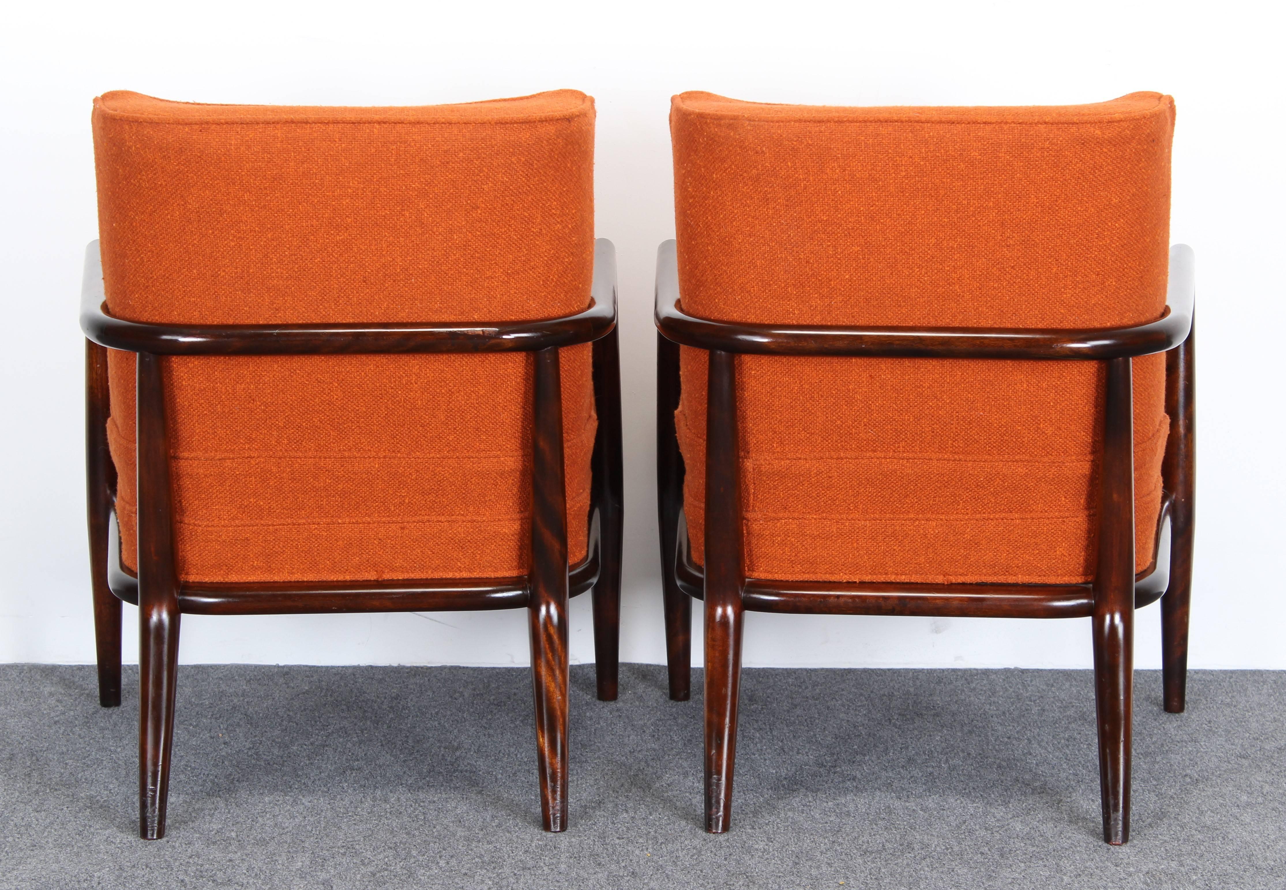 Pair of Lounge Chairs Model No. 1721 by T.H. Robsjohn-Gibbings, 1950s In Good Condition In Hamburg, PA