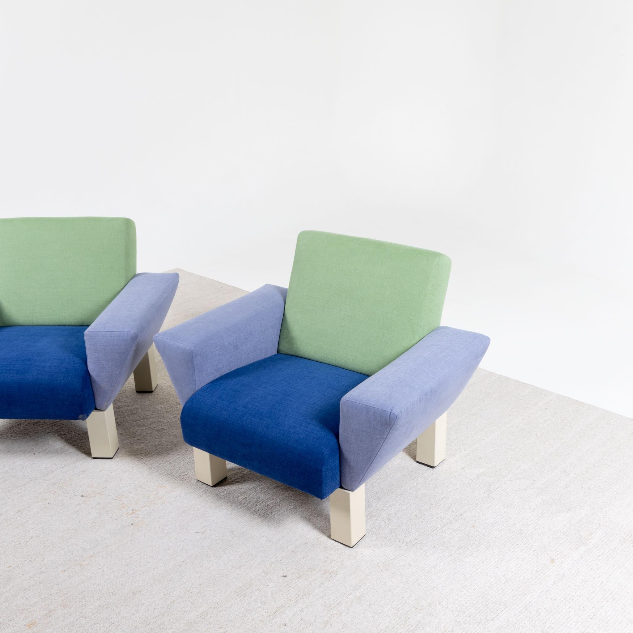 Post-Modern Pair of lounge chairs, model 