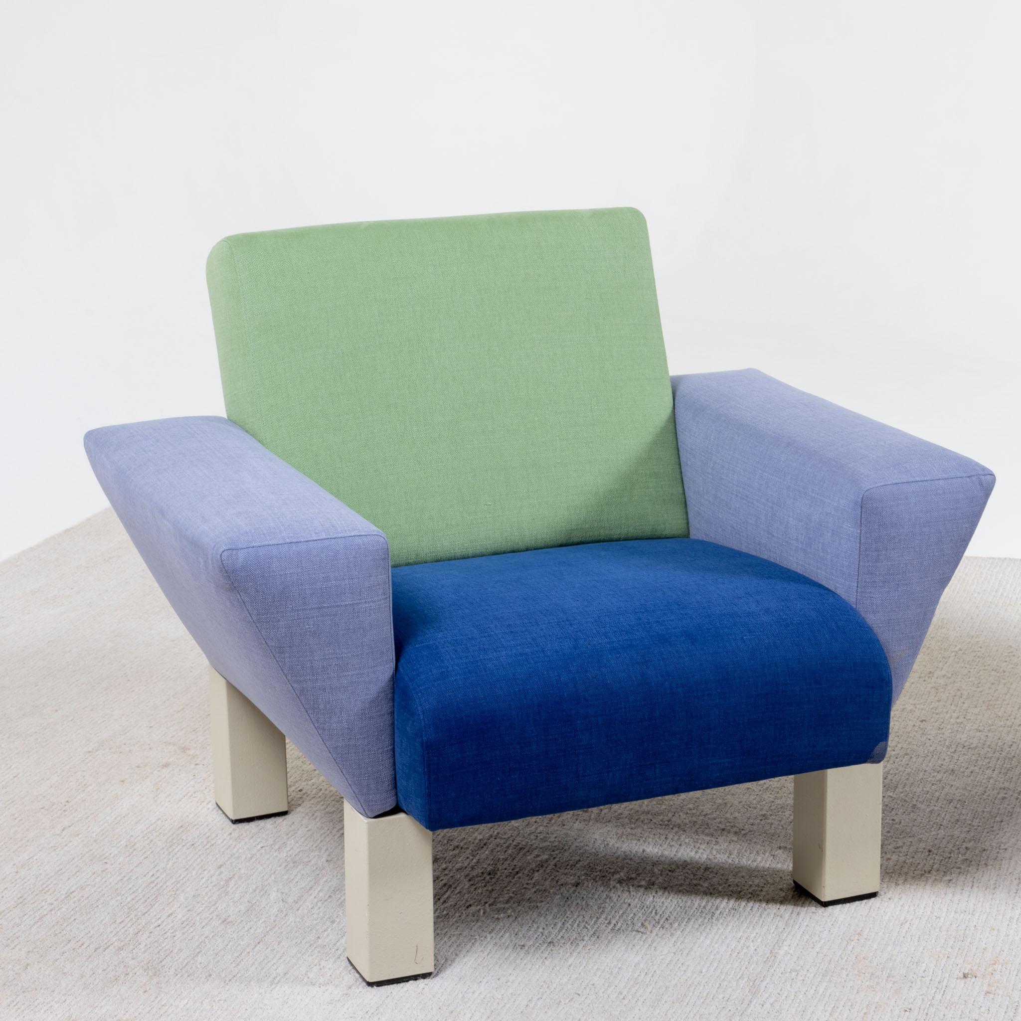 Upholstery Pair of lounge chairs, model 