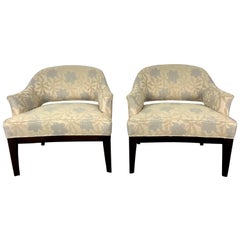 Pair of Lounge Chairs, Original Modernist Fabric 