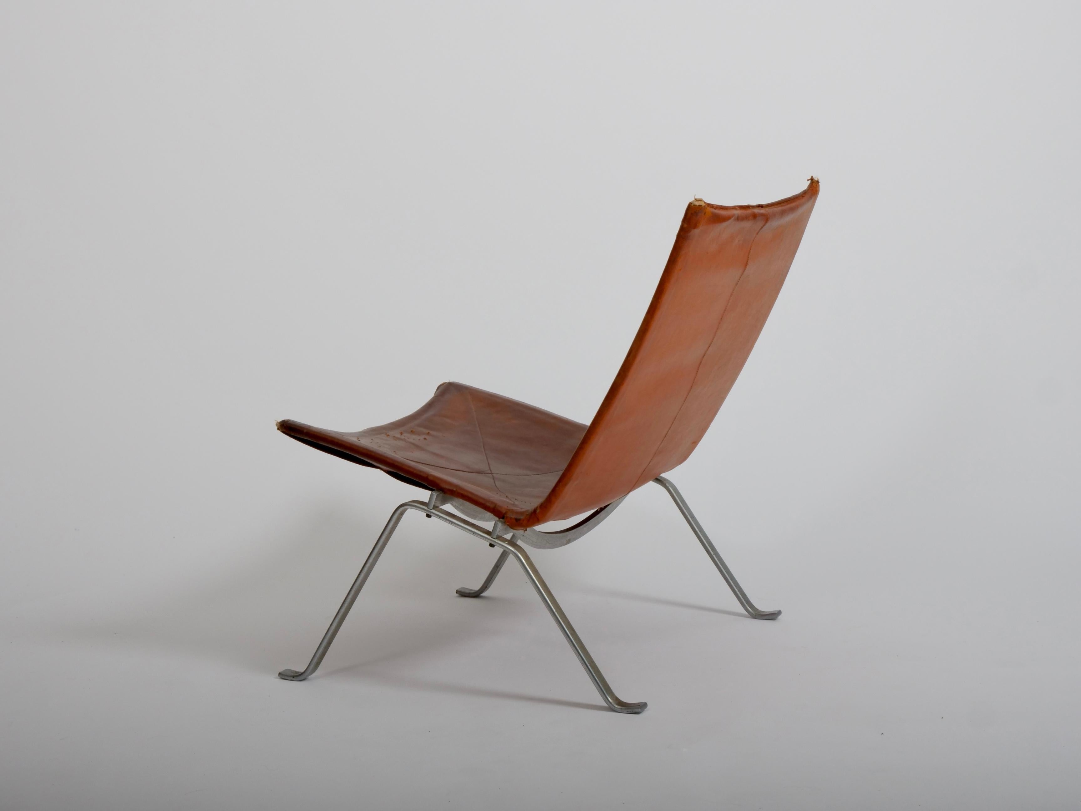 Steel Pair of Lounge Chairs PK22 by Poul Kjaerholm for E. Kold Christensen c1960 For Sale