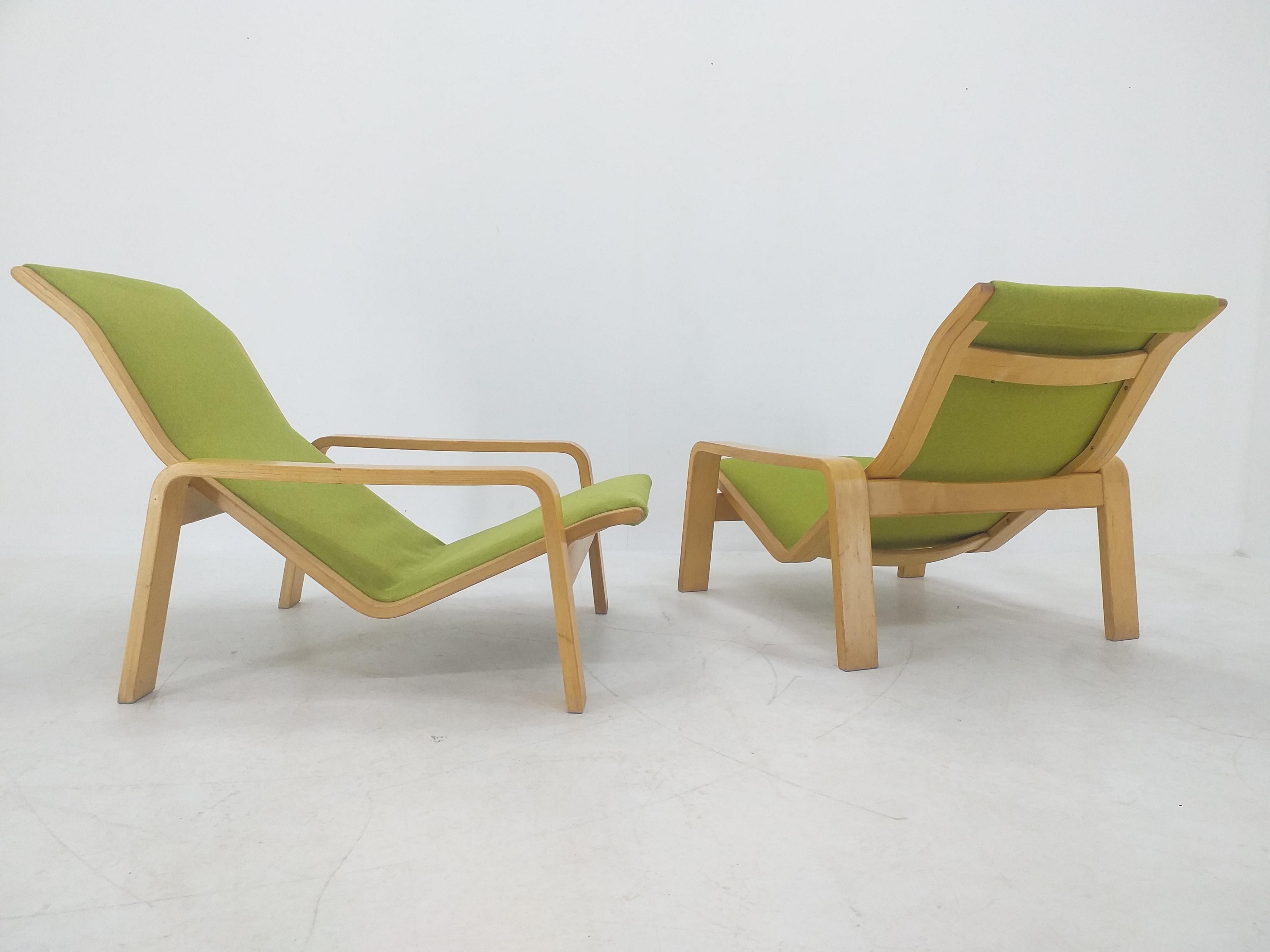 Pair of Lounge Chairs Pulkka, Ilmari Lappalainen for ASKO, Finland, 1970s For Sale 5