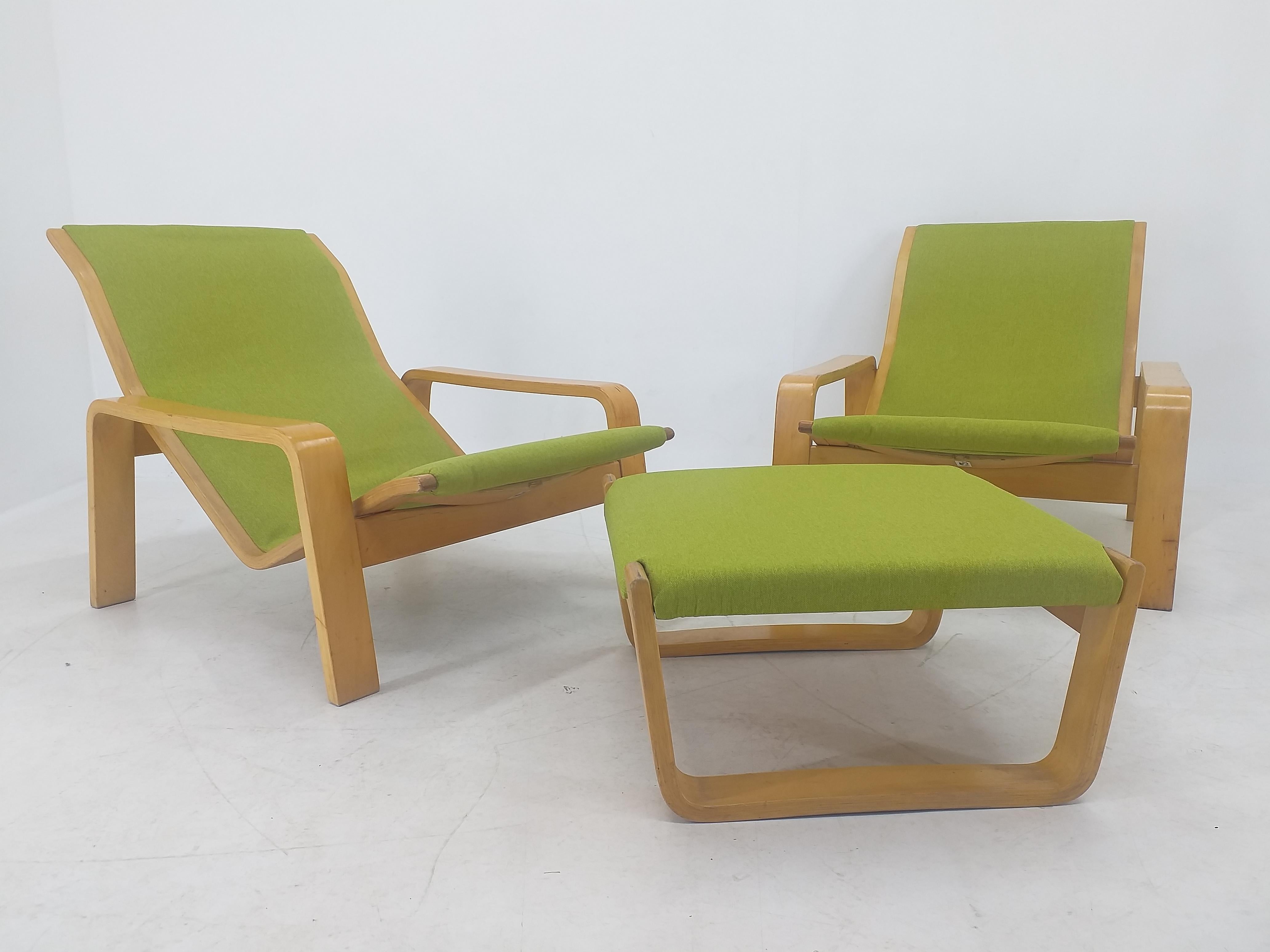 Pair of Lounge Chairs Pulkka, Ilmari Lappalainen for ASKO, Finland, 1970s In Good Condition For Sale In Praha, CZ