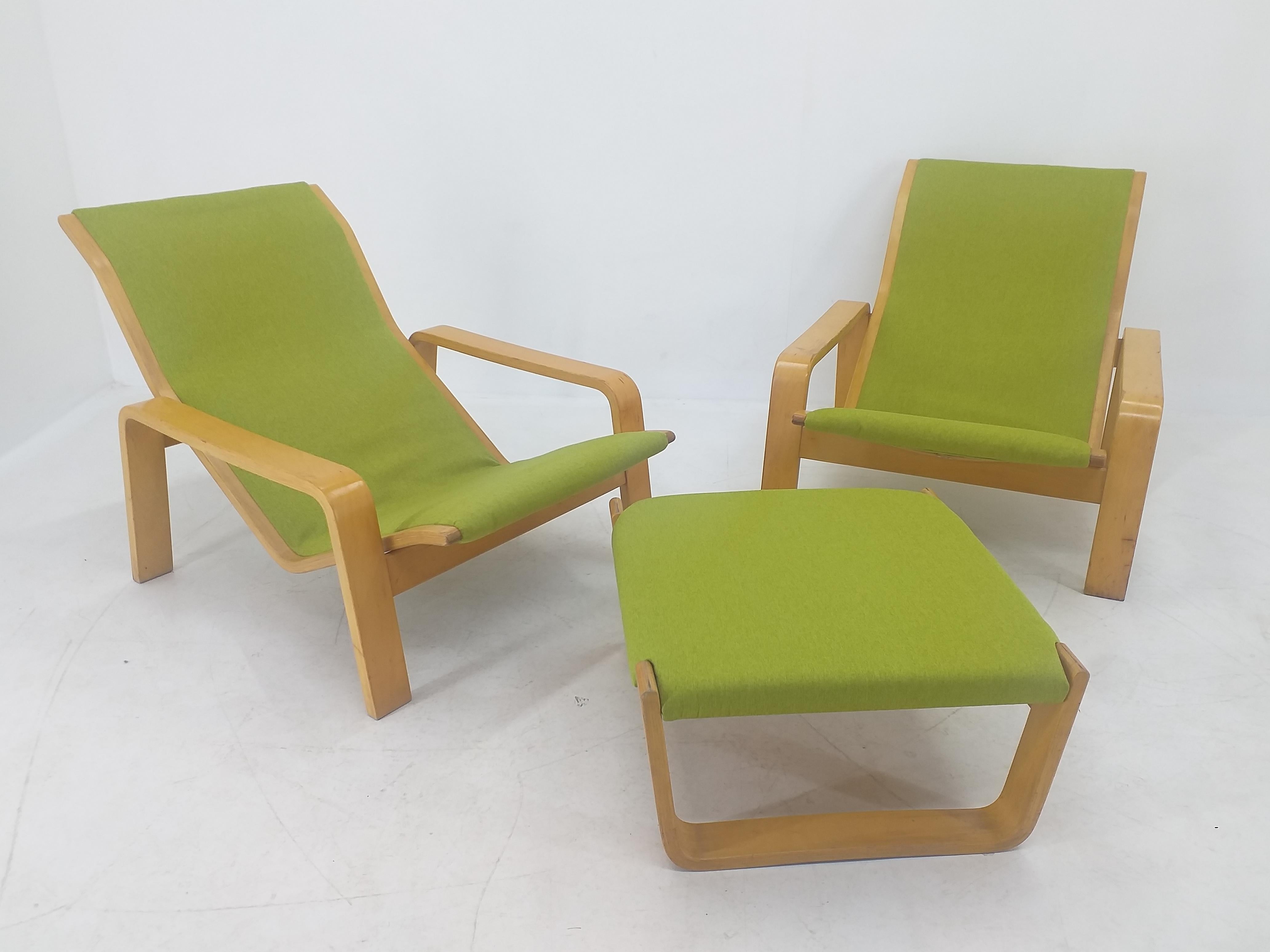 Late 20th Century Pair of Lounge Chairs Pulkka, Ilmari Lappalainen for ASKO, Finland, 1970s For Sale