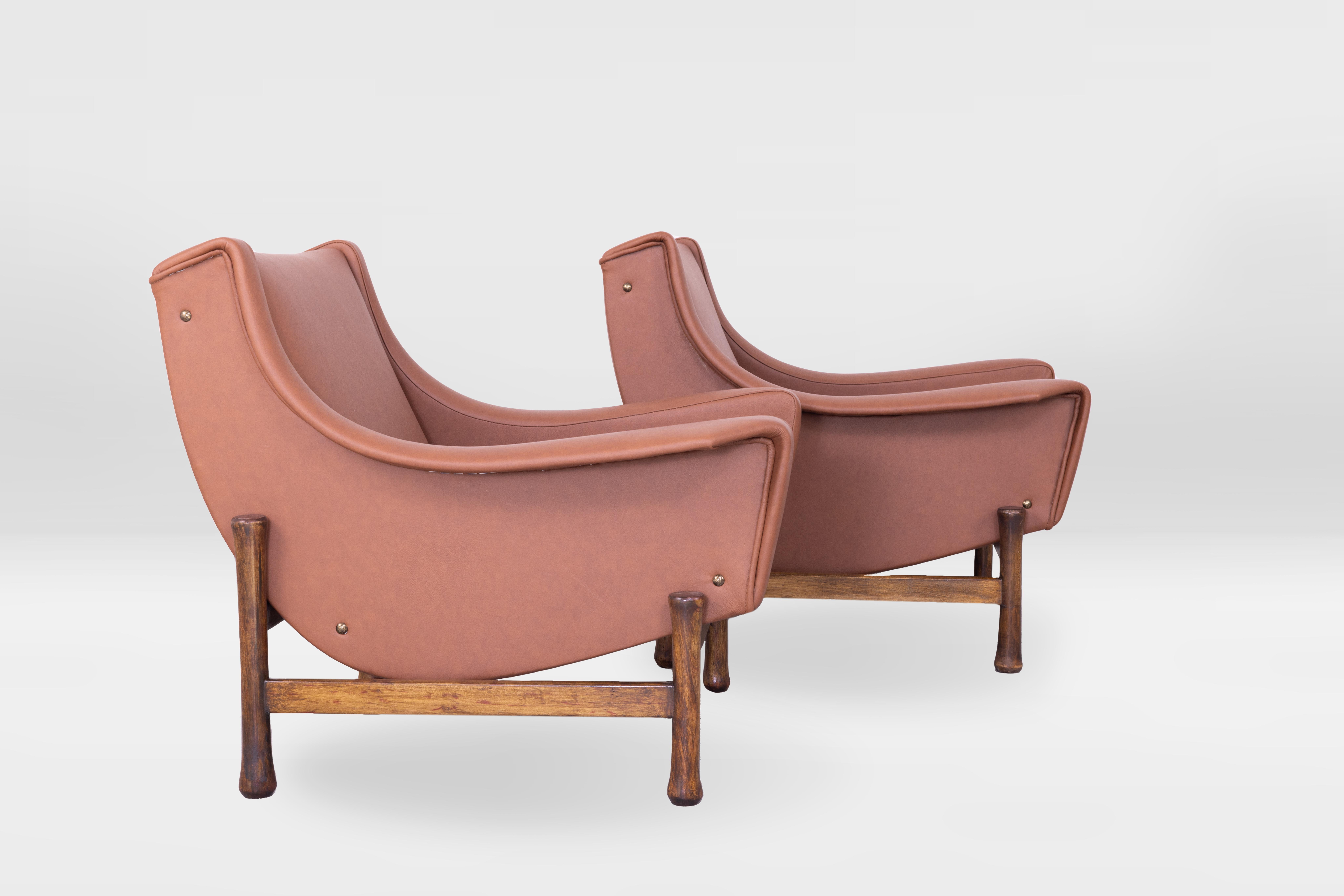 Italian Pair of Lounge Chairs Tobia Scarpa for Formanova, Italy, 1960s