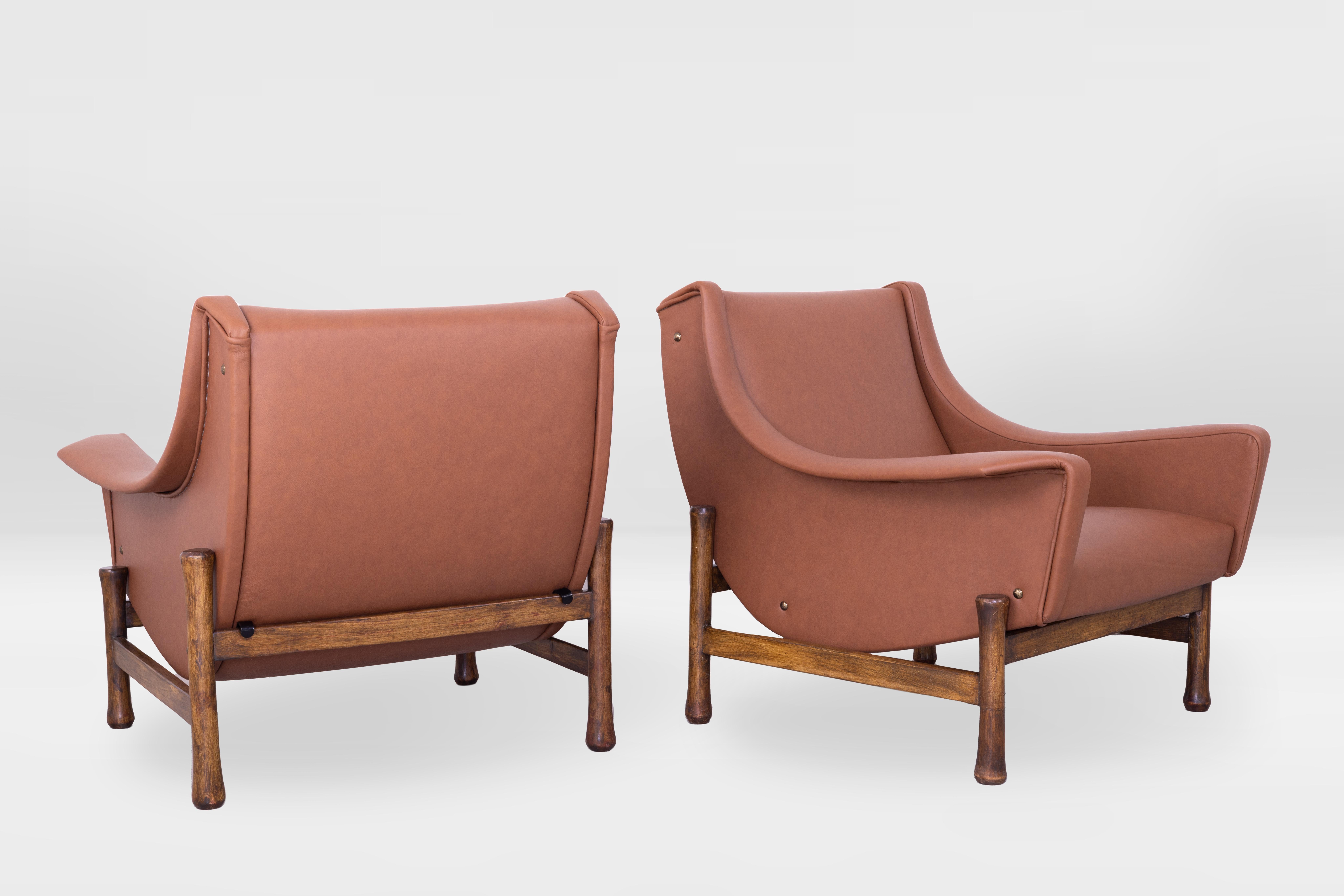 Mid-20th Century Pair of Lounge Chairs Tobia Scarpa for Formanova, Italy, 1960s