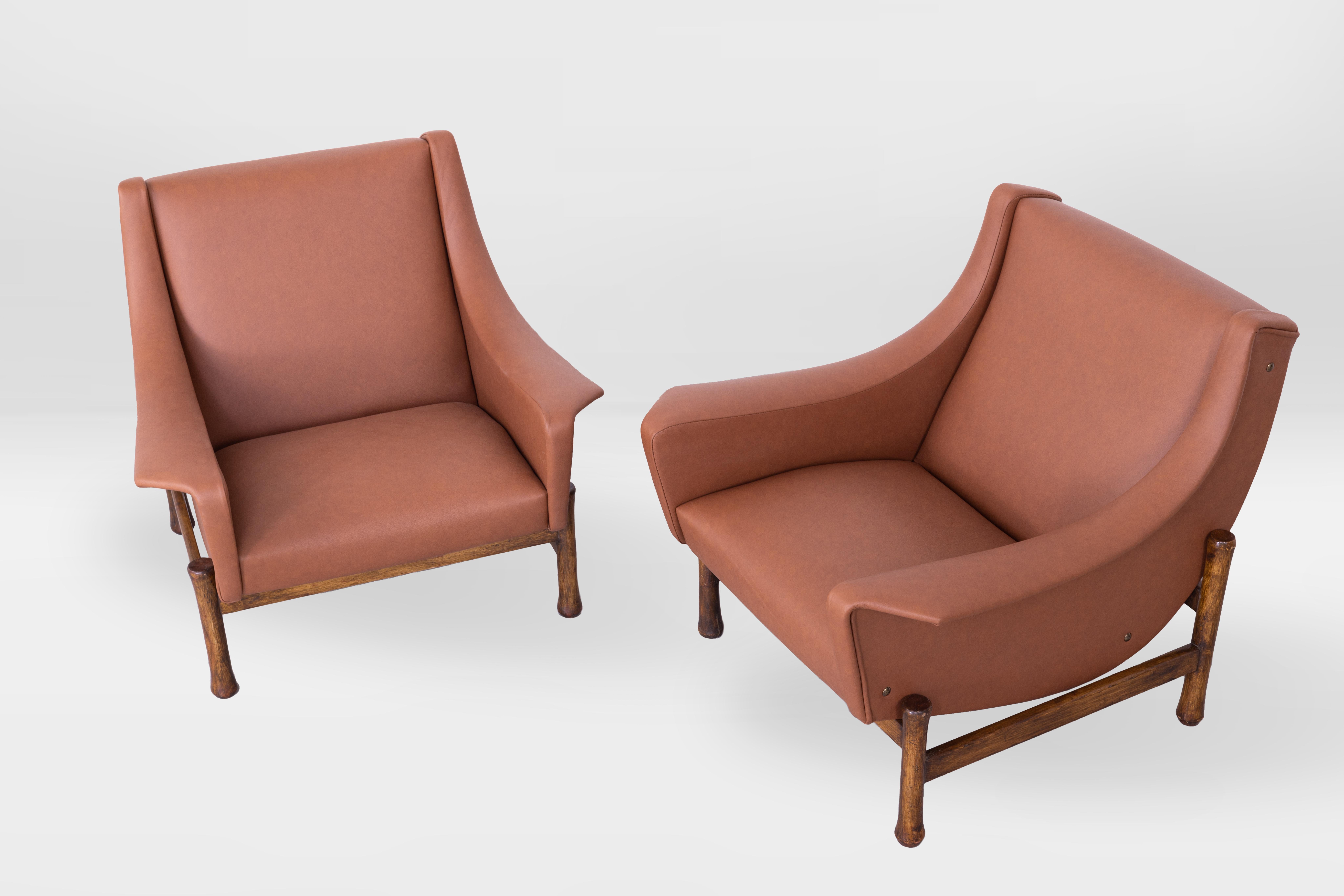 Pair of Lounge Chairs Tobia Scarpa for Formanova, Italy, 1960s 1