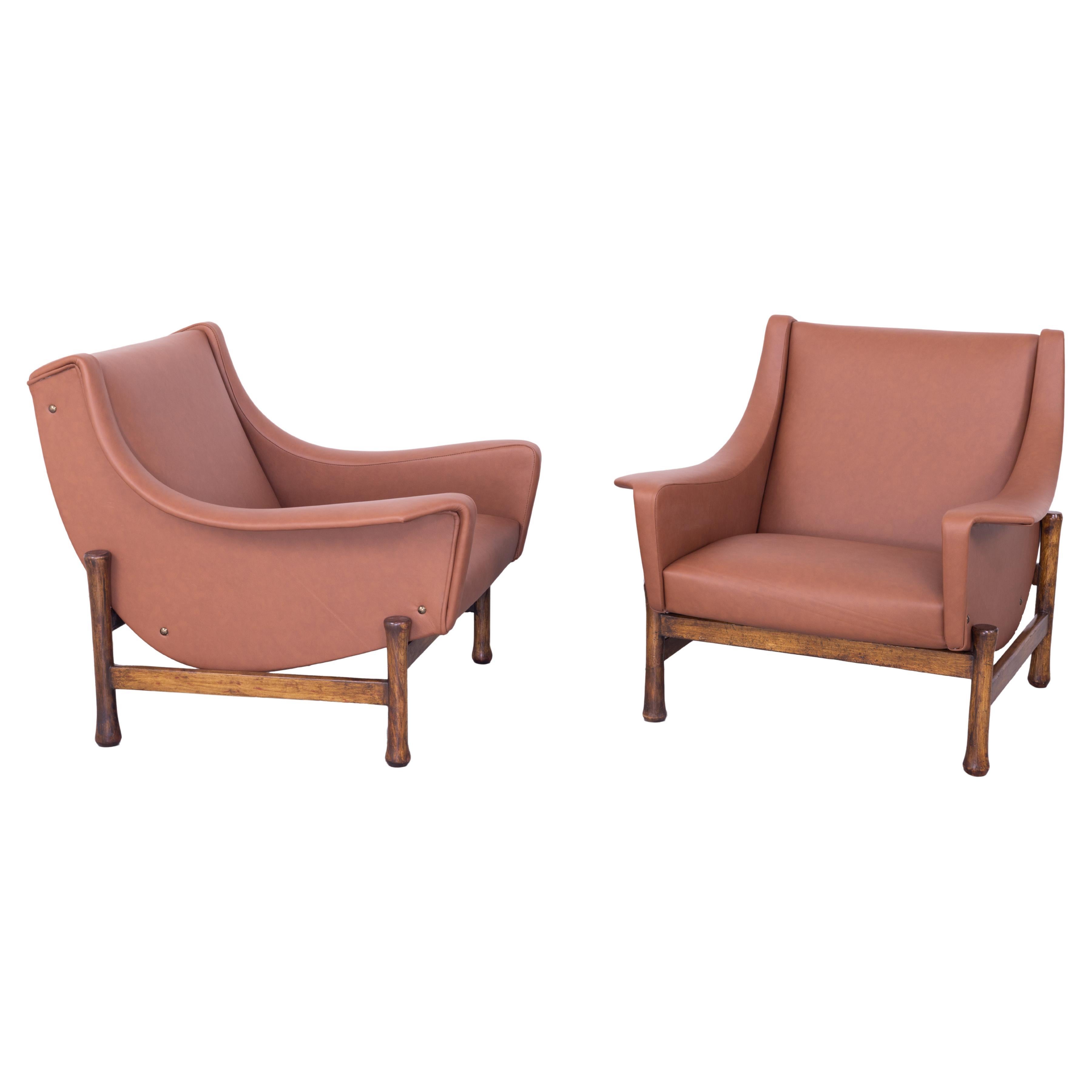 Pair of Lounge Chairs Tobia Scarpa for Formanova, Italy, 1960s