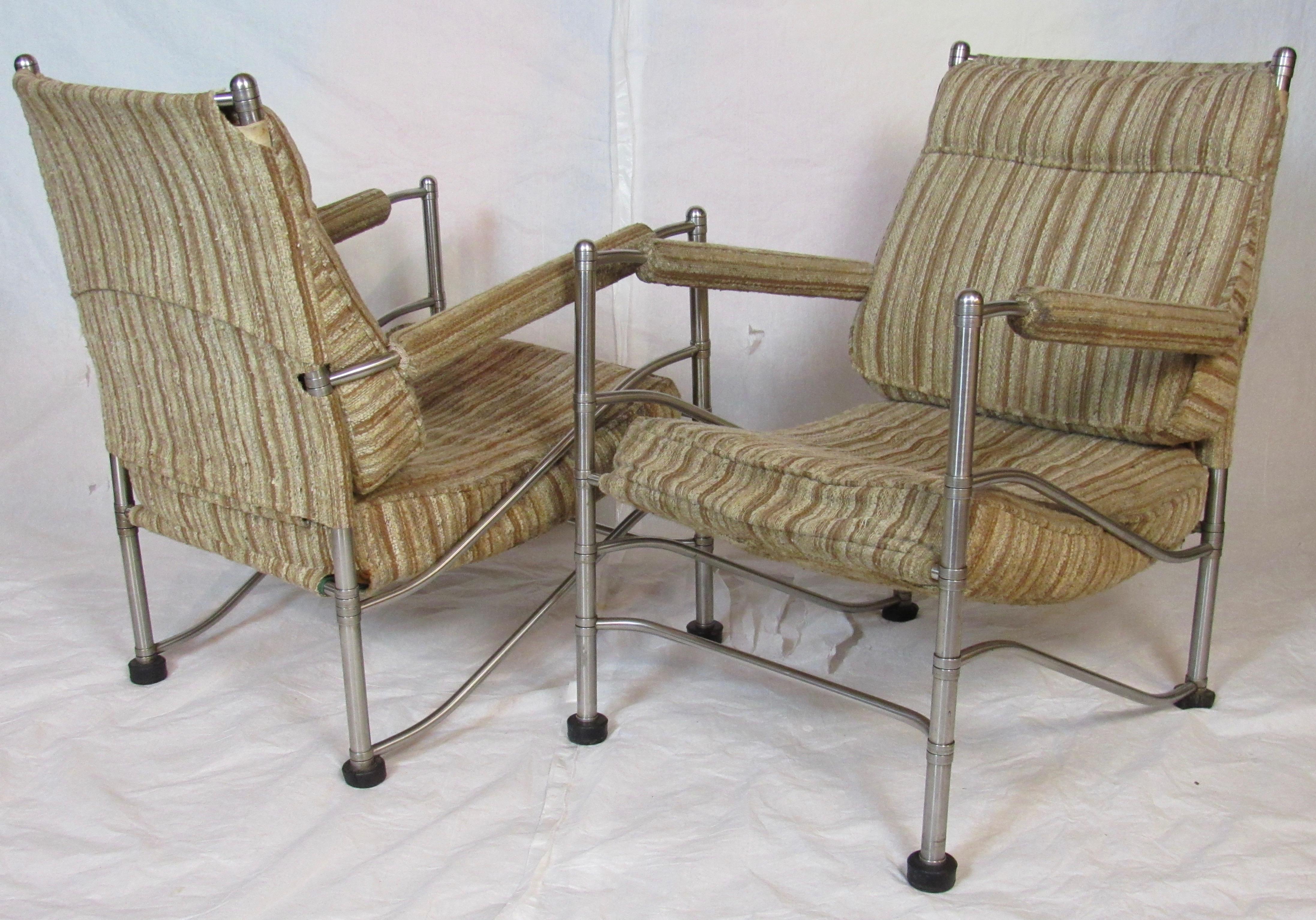 American Pair of Lounge Chairs Warren McArthur Style No. 1014 AUR, circa 1935
