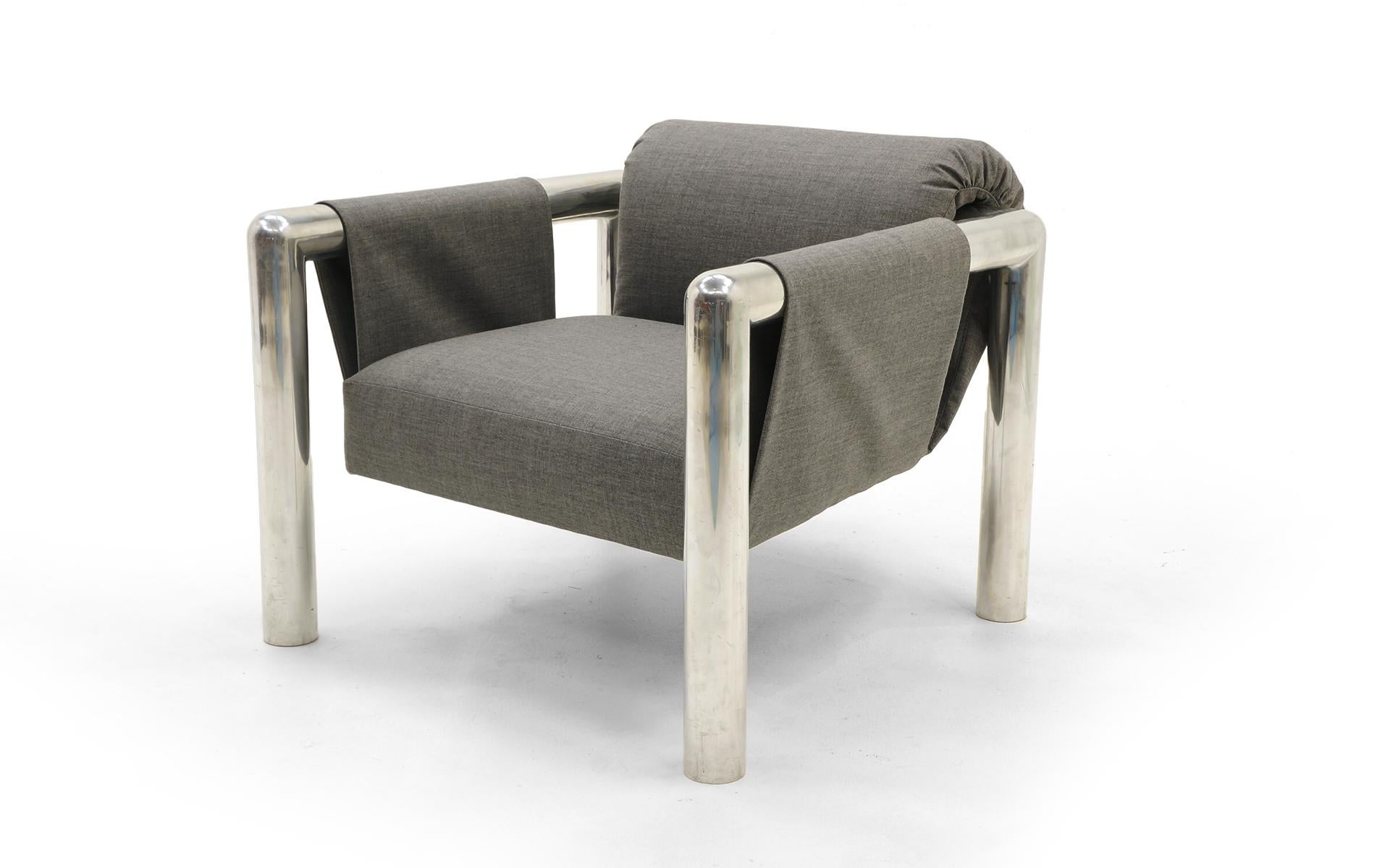 Late 20th Century Pair of Lounge Chairs with Arms by John Mascheroni, New Maharam Upholstery