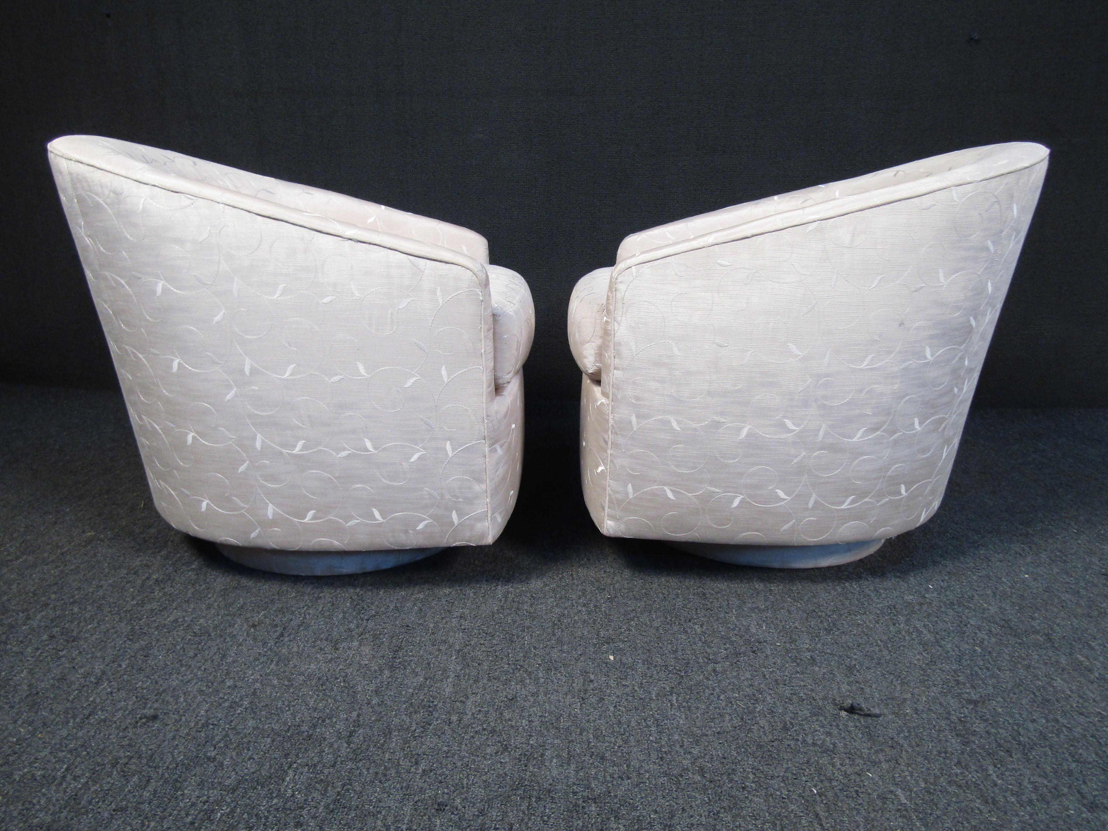 Metal Pair of Lounge Chairs by Directional For Sale