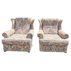 Pair of Lounge Chairs with Flower motifs circa 1950 Italy