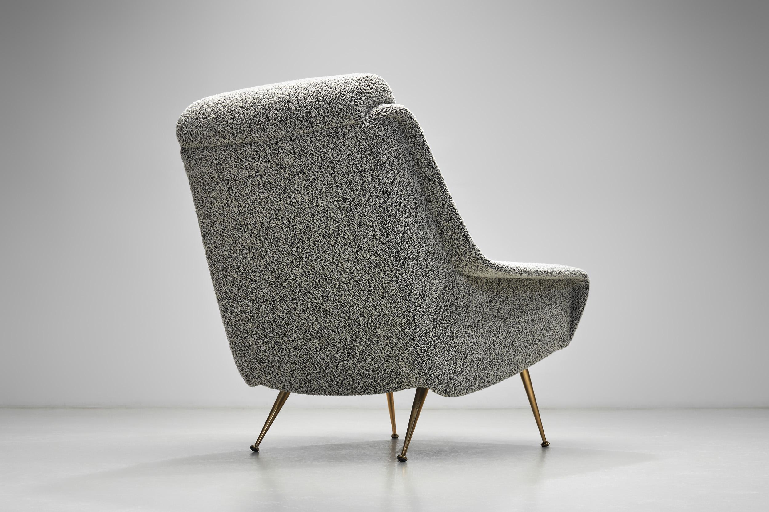 Paire de chaises longues avec pieds en laiton doré pour Erton, France circa 1950 en vente 8