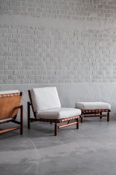 Ein Paar Loungesessel mit Hocker von Ilmari Tapiovaara für P. Arnaboldi, Italien 57