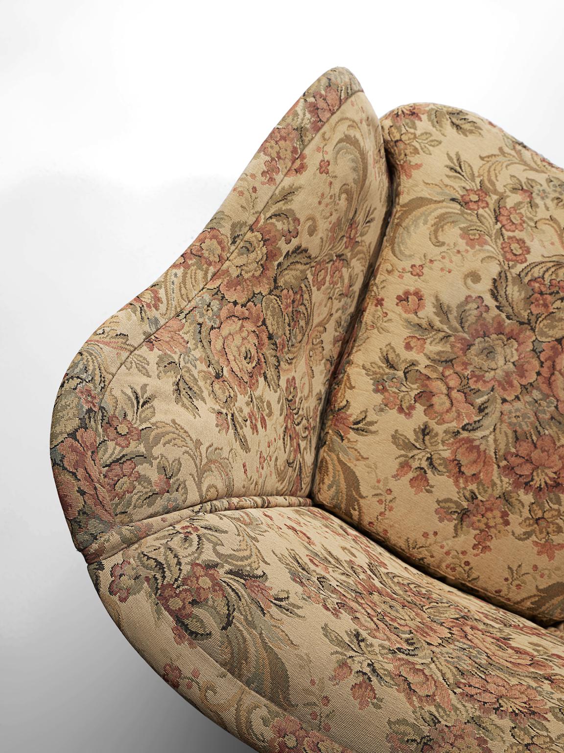 Mid-20th Century Pair of Lounge Chairs with Original Floral Upholstery