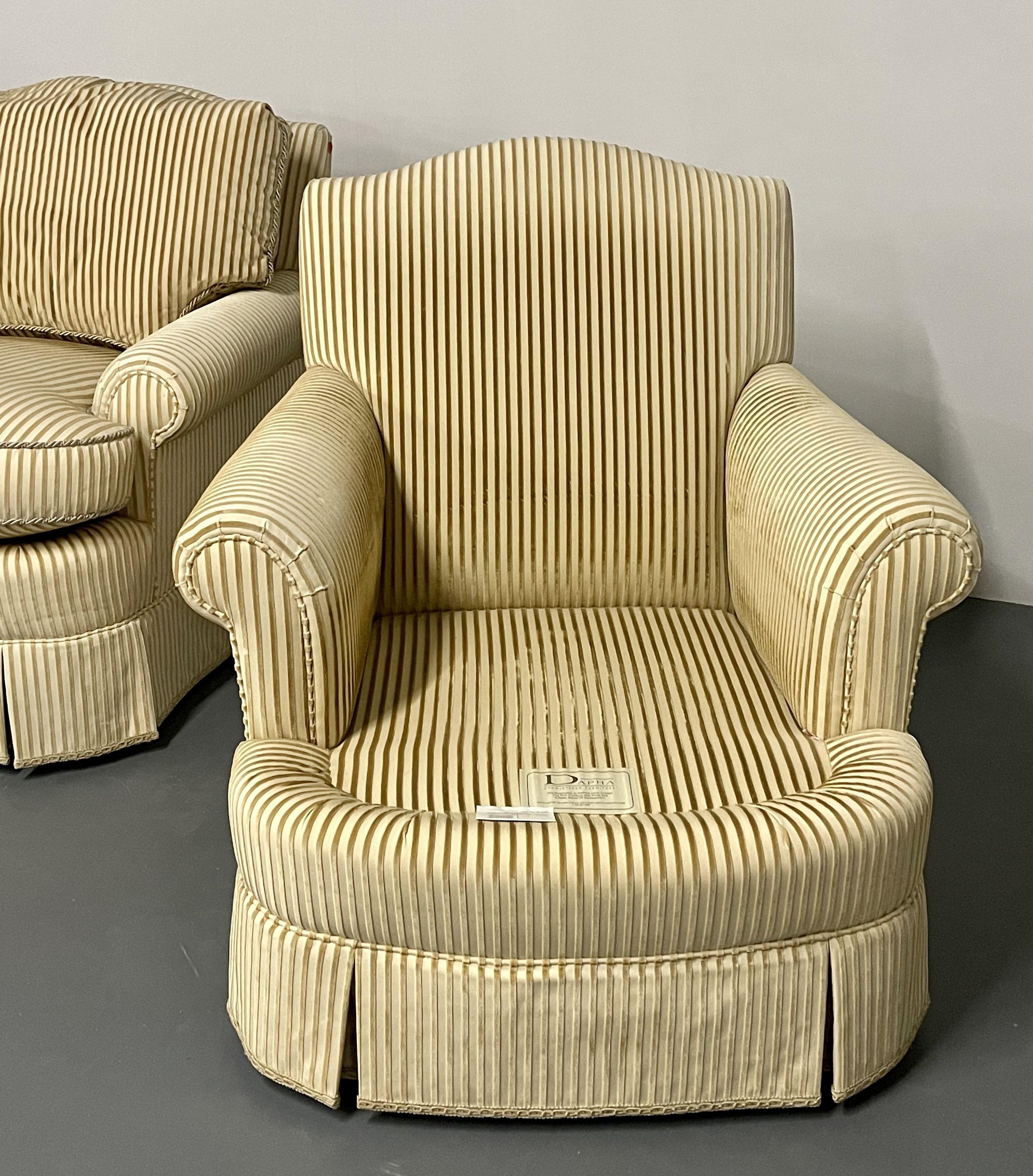 Pair of Lounge, Club or Overstuffed Chairs, Dapha, Finely Upholstered 1
