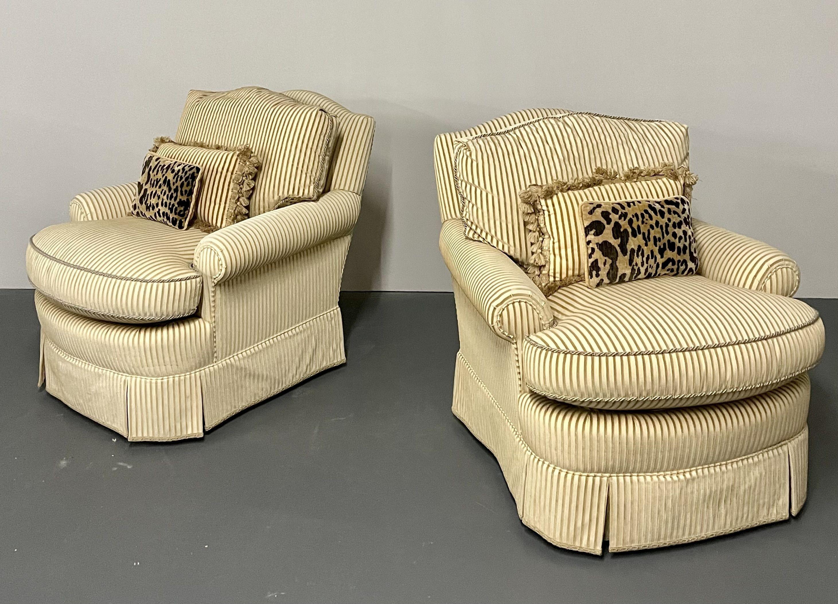 Pair of Lounge, Club or Overstuffed Chairs, Dapha, Finely Upholstered 7