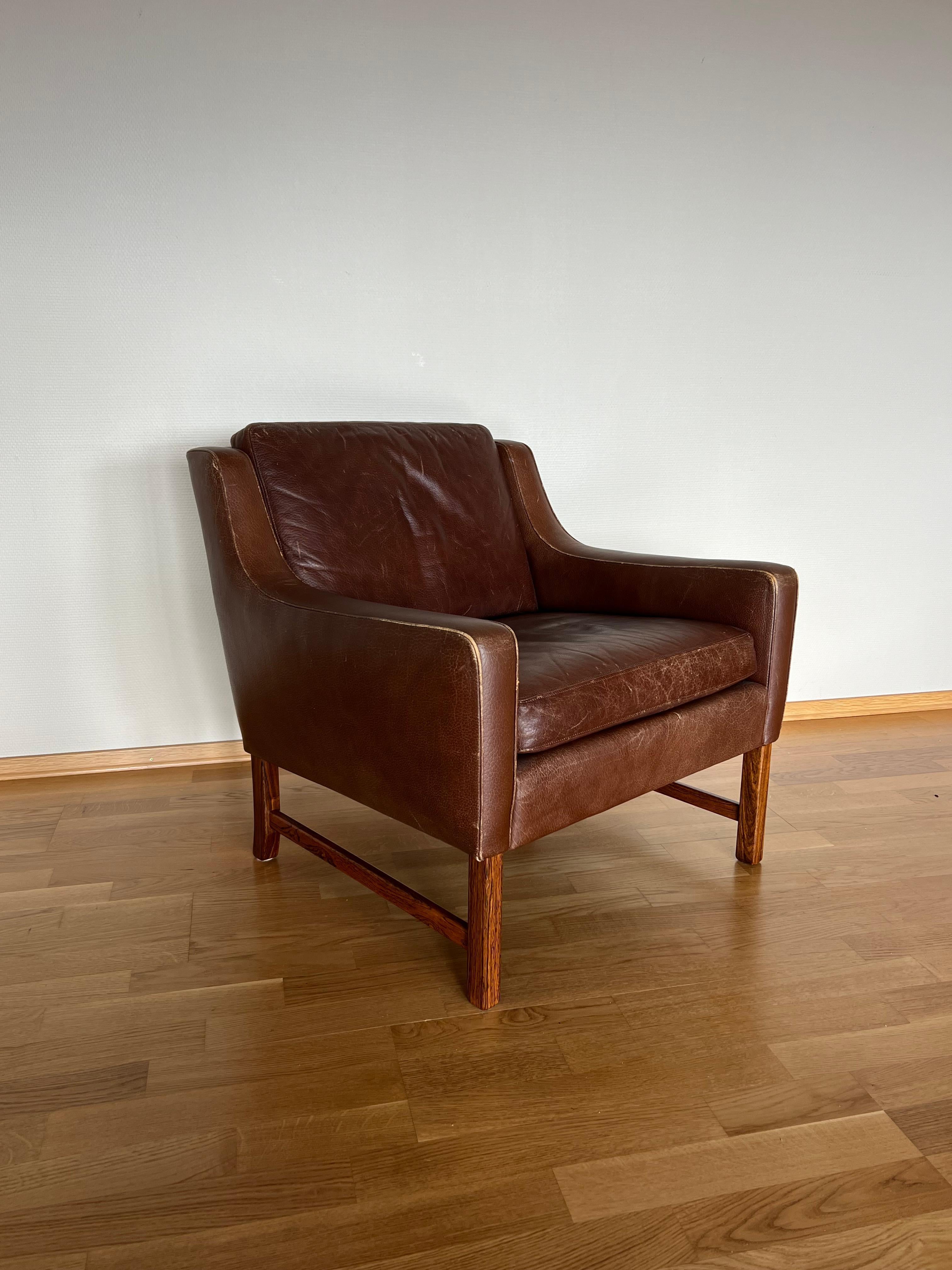 Pair of Lounge Easy Chairs by Frederik A. Kayser for Vatne Mobler, Norwary 1960s For Sale 3