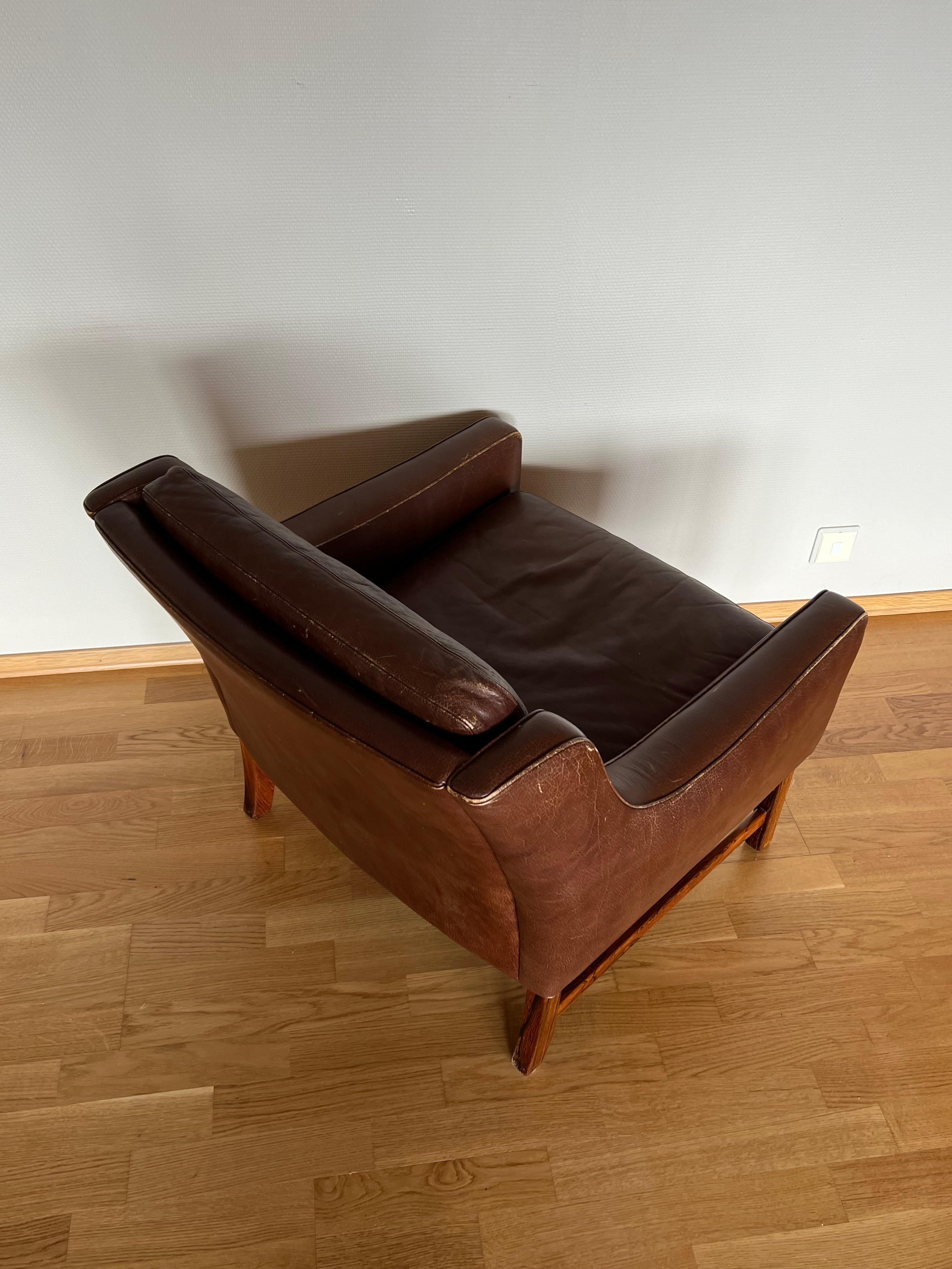 Pair of Lounge Easy Chairs by Frederik A. Kayser for Vatne Mobler, Norwary 1960s For Sale 7
