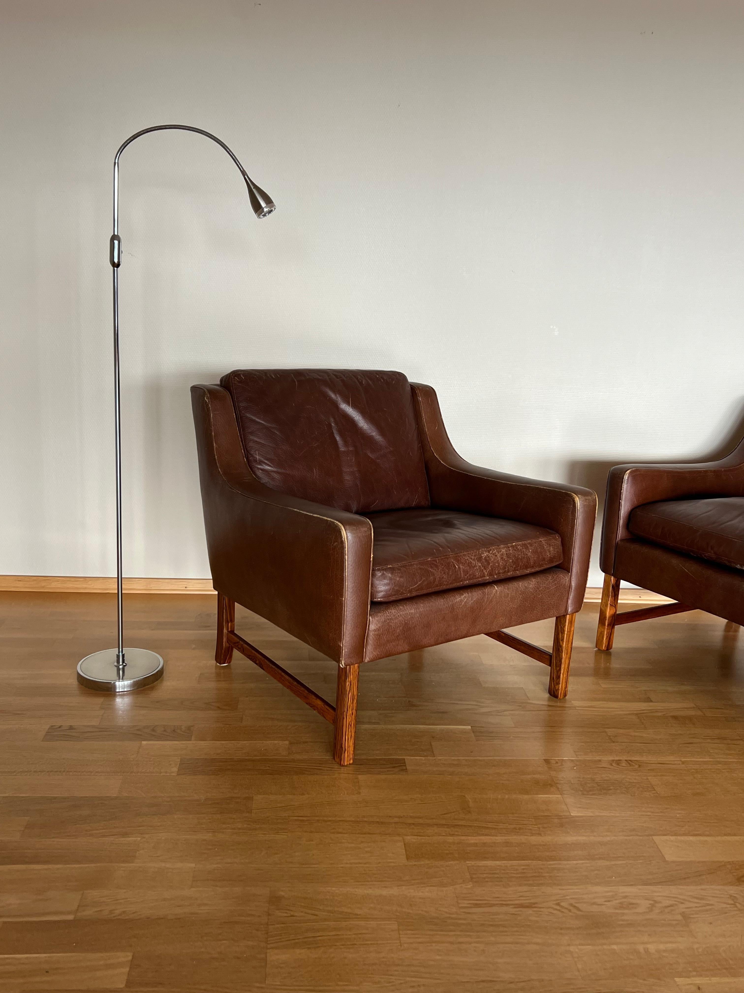Norwegian Pair of Lounge Easy Chairs by Frederik A. Kayser for Vatne Mobler, Norwary 1960s For Sale