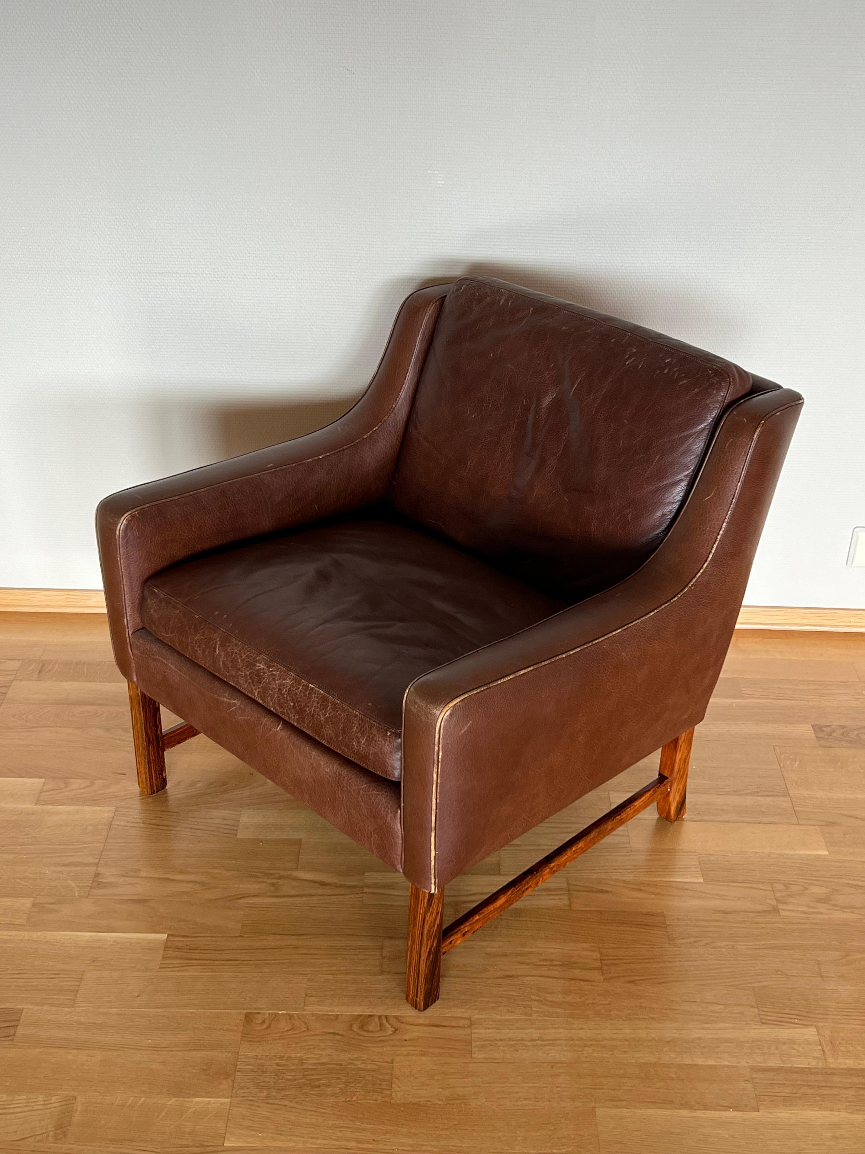 Pair of Lounge Easy Chairs by Frederik A. Kayser for Vatne Mobler, Norwary 1960s For Sale 1